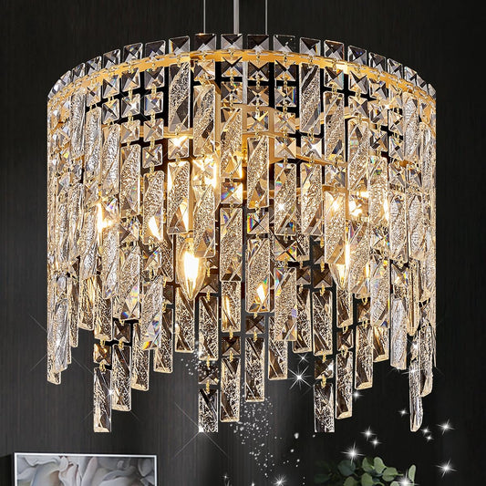 18’’ Gold Crystal Chandelier Light Fixture 5 Lights