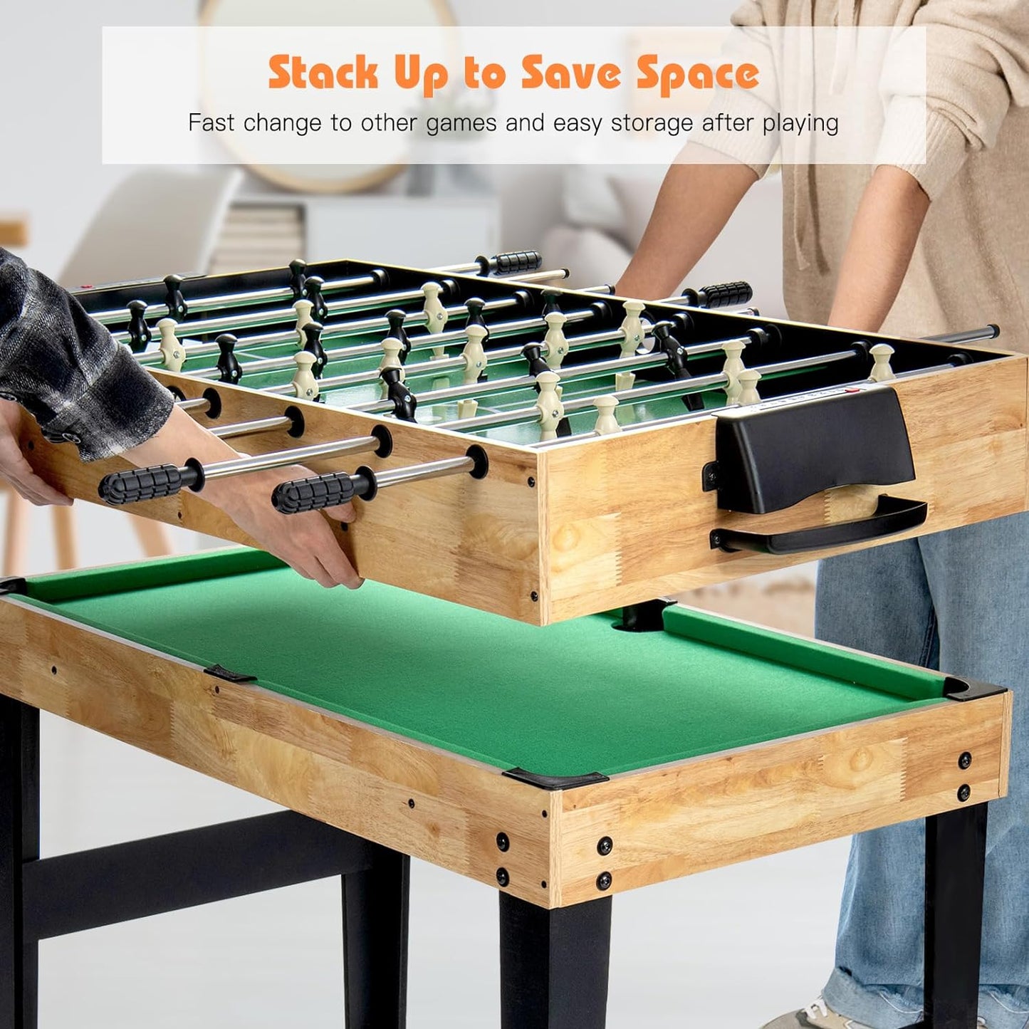 Multi Game Table, 10 in 1 Combo Game Table w/Foosball Table