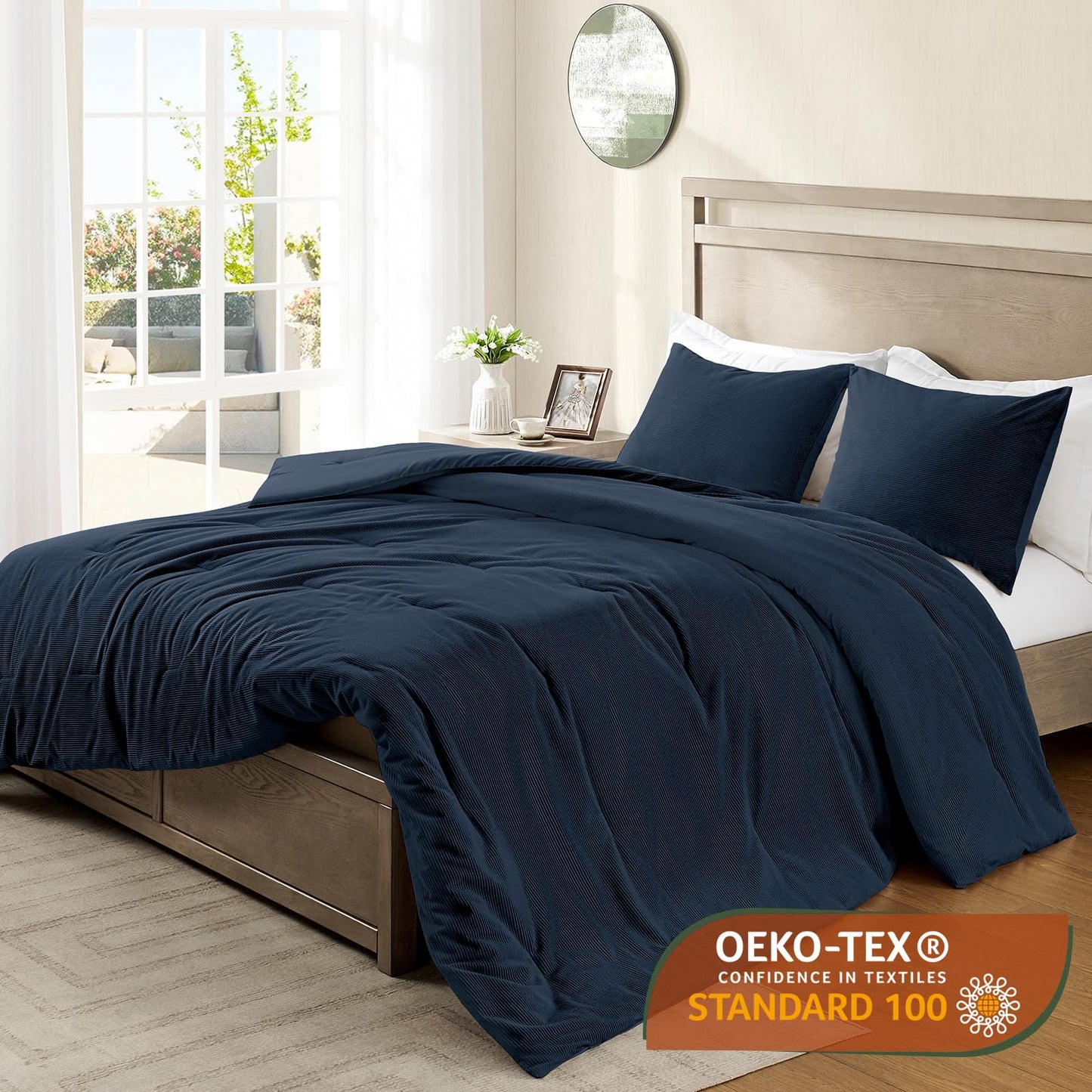 Luxury Fleece Sherpa Comforter Sets for Queen Bed, Soft and Warm Set