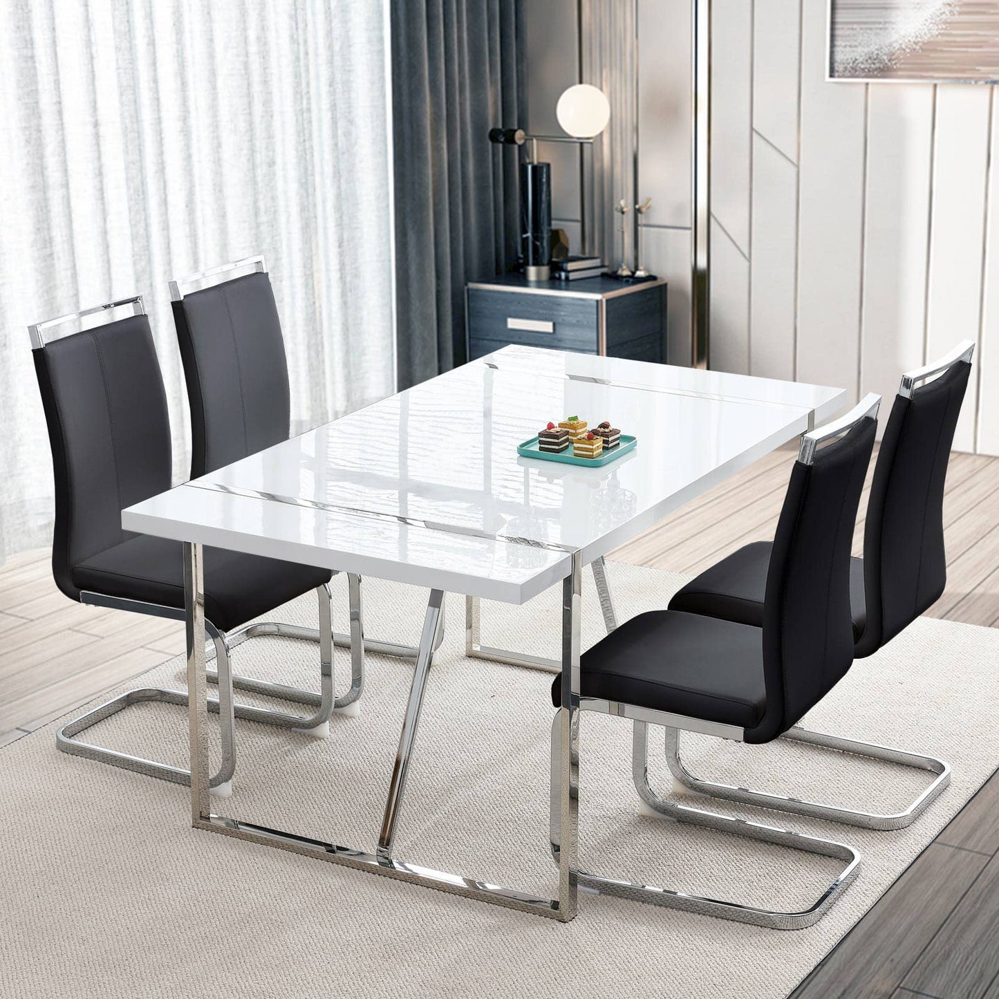 Dining Table Set for 4，5 Piece Dining Table Set