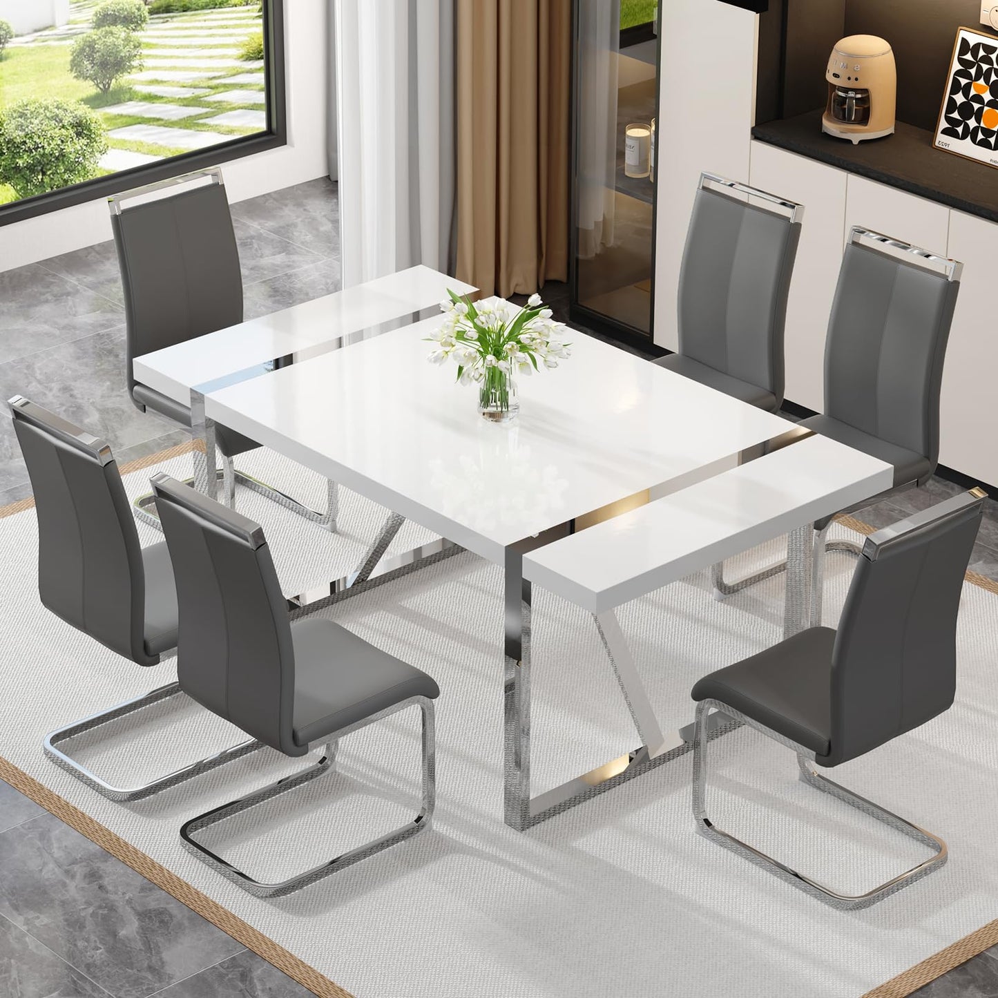 Dining Table Set for 4，5 Piece Dining Table Set