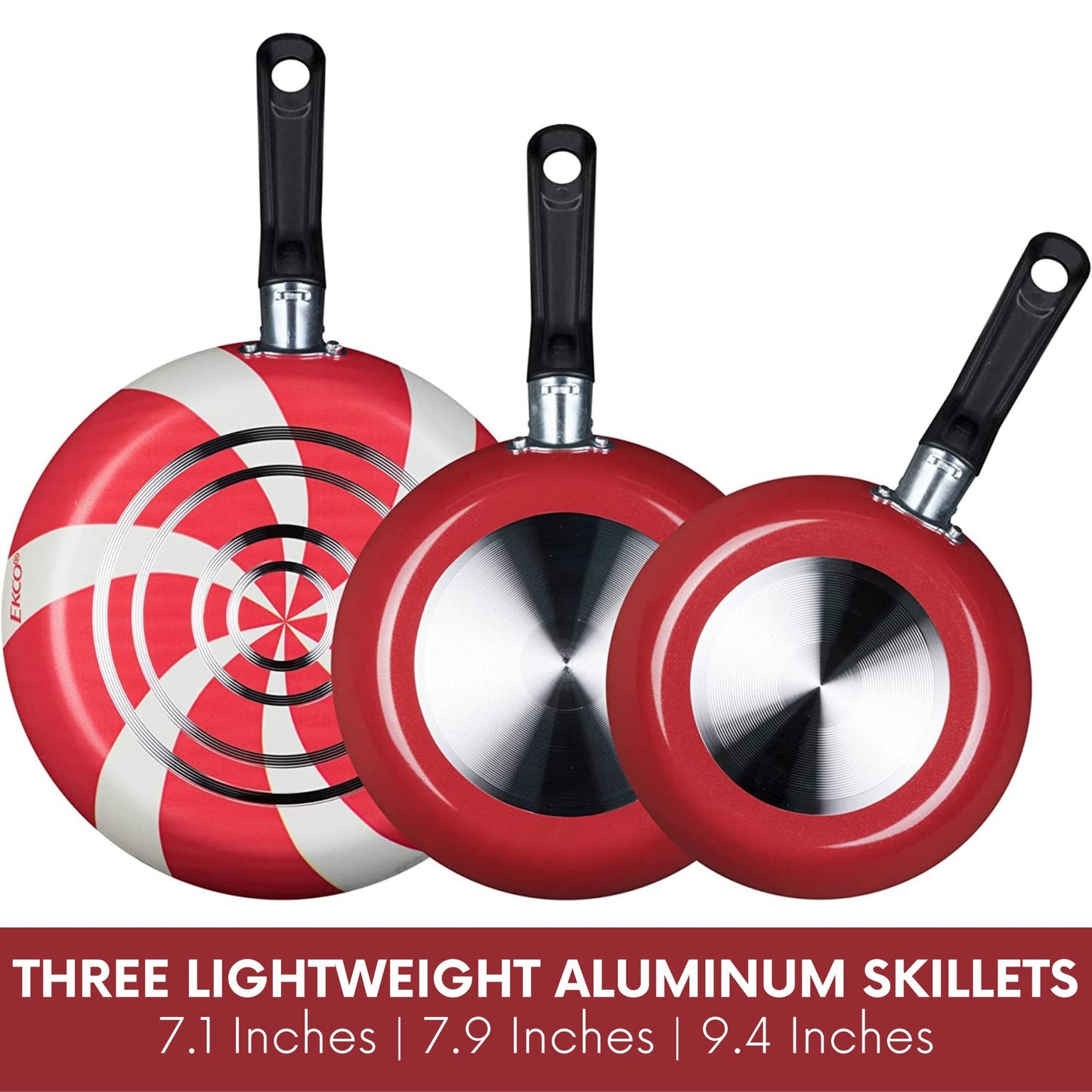 3-Piece Frying Pan Set (7.1, 7.9 & 9.4 IN) For all Stovetops, Dishwasher Safe