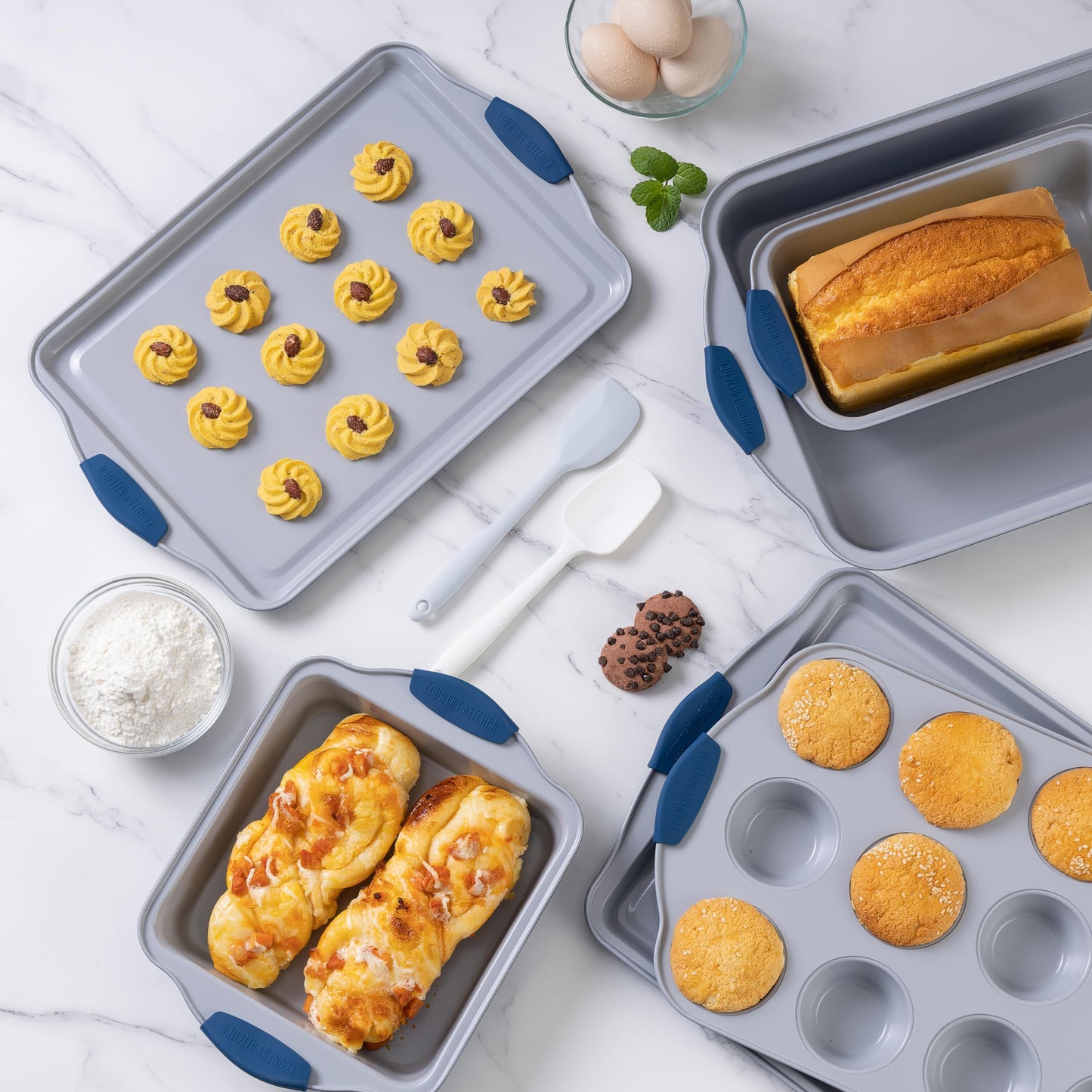 10-Piece Nonstick Stackable Bakeware Set - PFOA, PFOS, PTFE Free