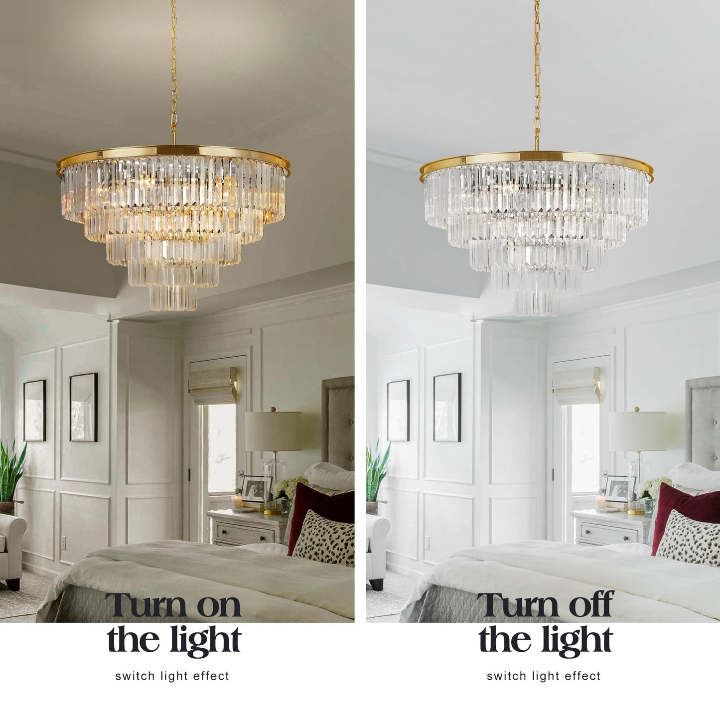 Luxury Smoke Crystal Chrome Chandelier, 8 Lights Pendant