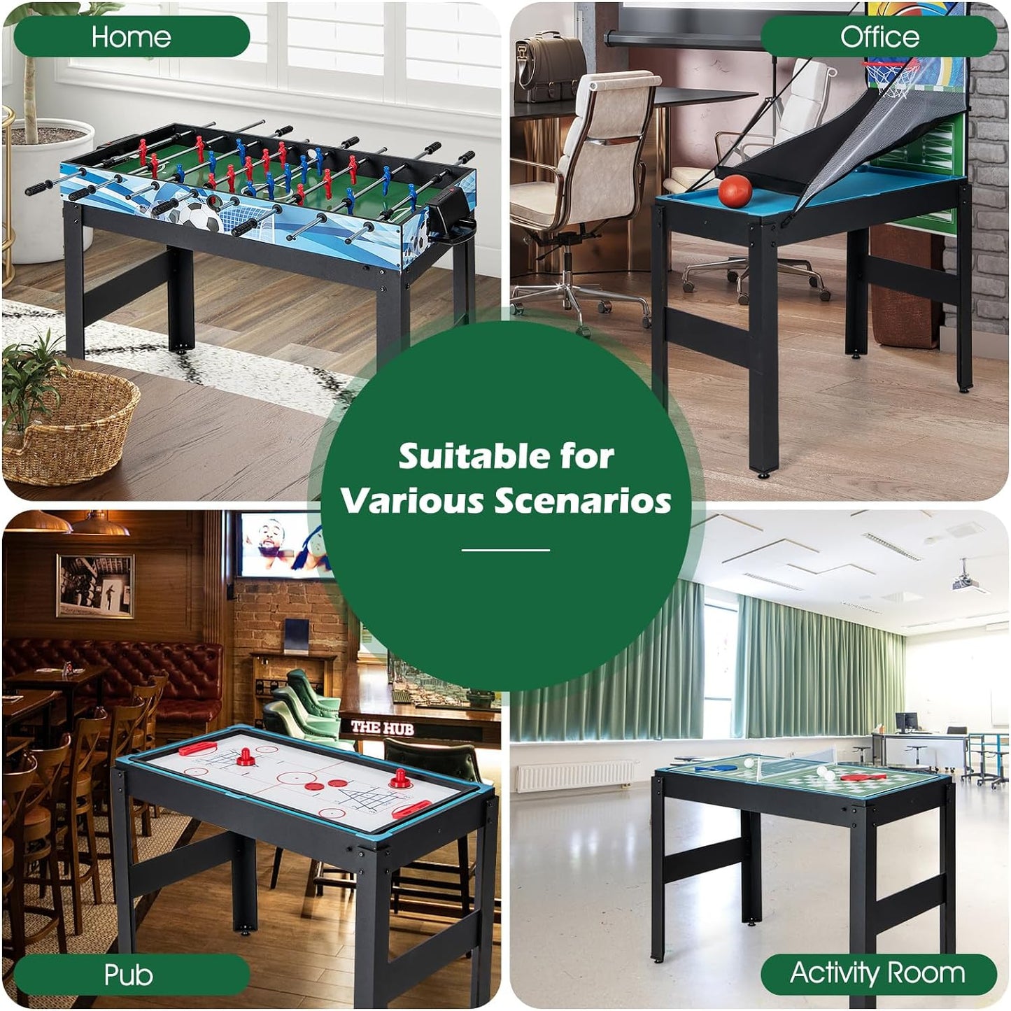 14-in-1 Multi Game Table, Combo Game Table Arcade, Game Room