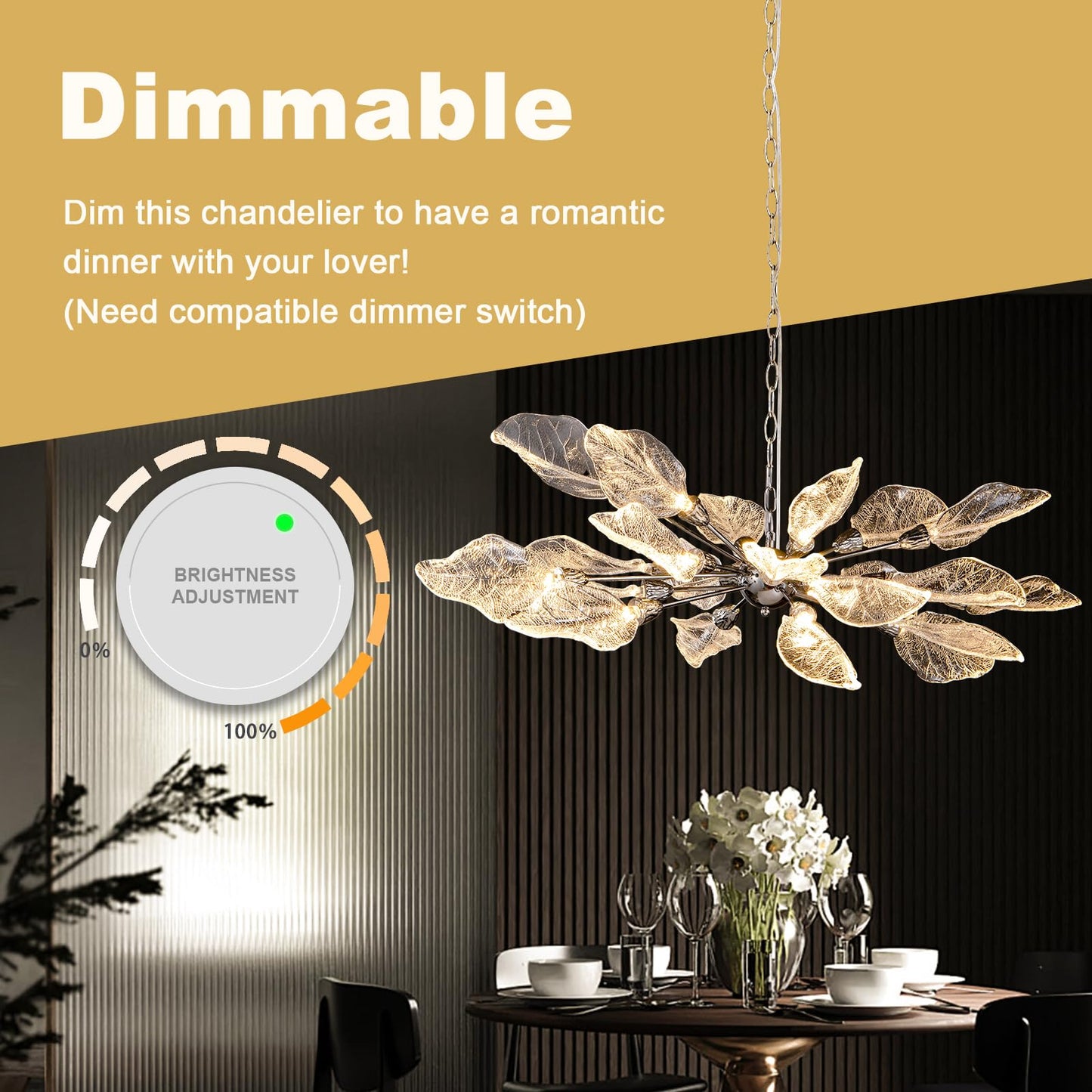 Leaf 39 inch Large Chandelier Dining Room Chandelier Over Table