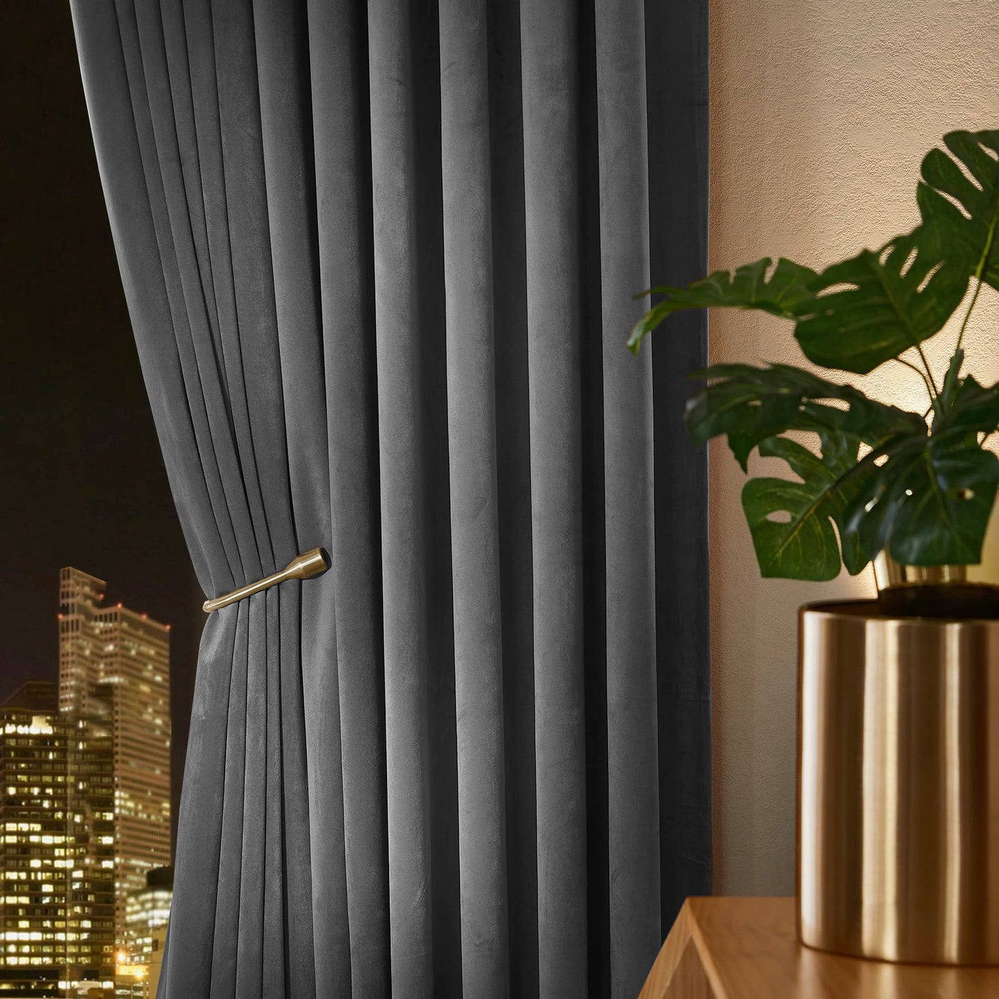 Velvet Curtains 96 inches - Soundproof Light Blocking Velvet Curtain