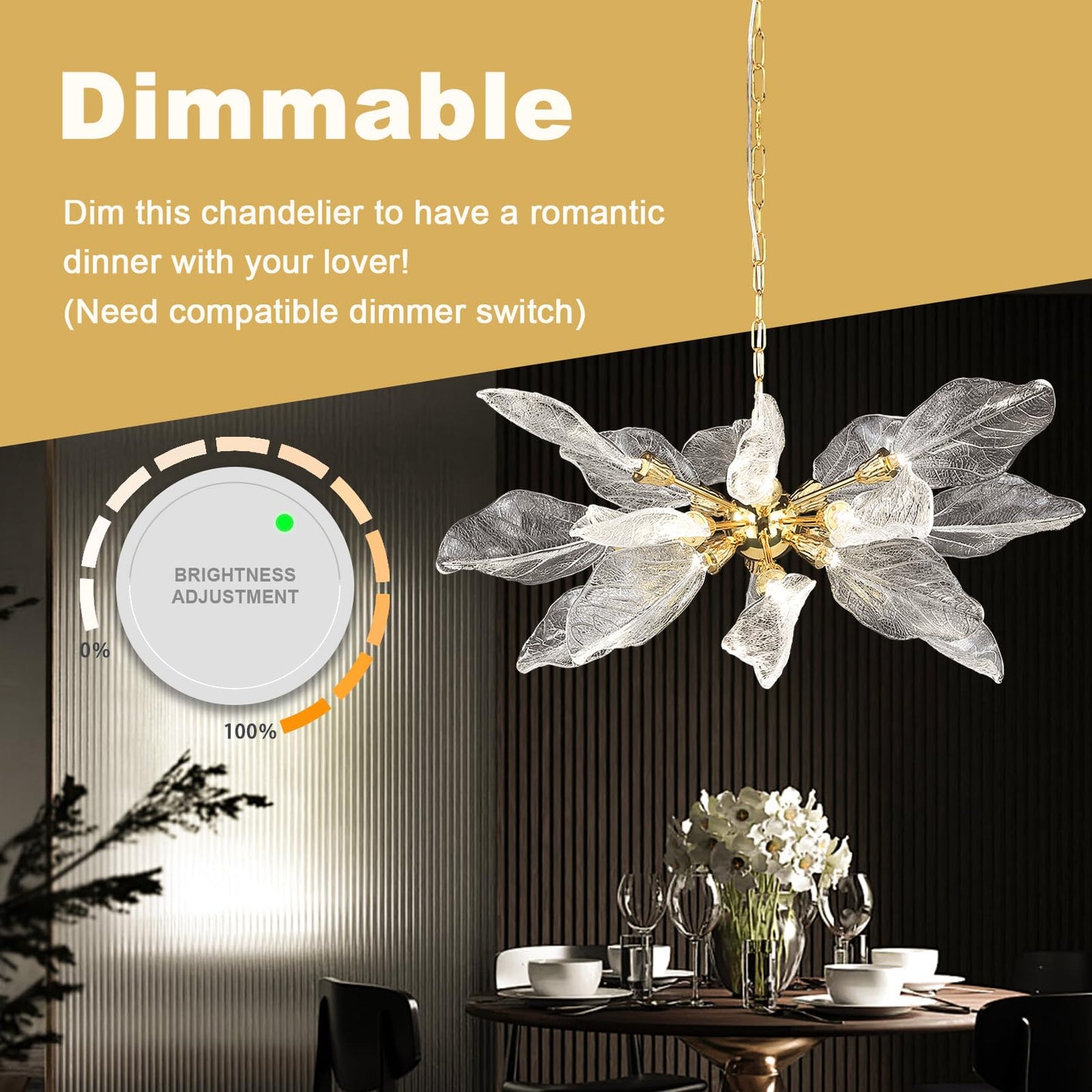 Leaf 39 inch Large Chandelier Dining Room Chandelier Over Table