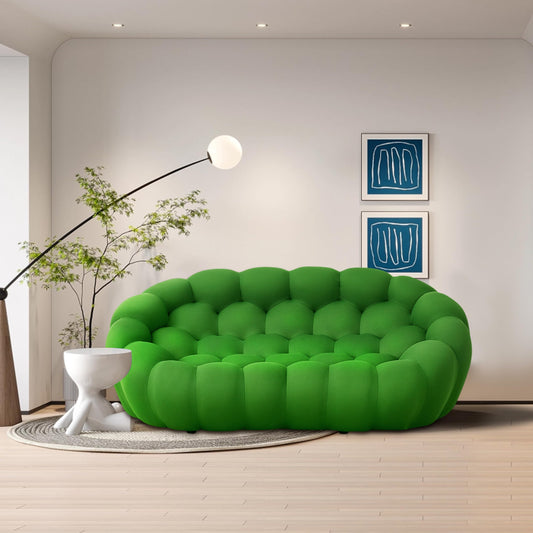 Modern Upholstered Loveseat Sofa, 74.8'' Bubble Sofa Lazy Floor Sofa