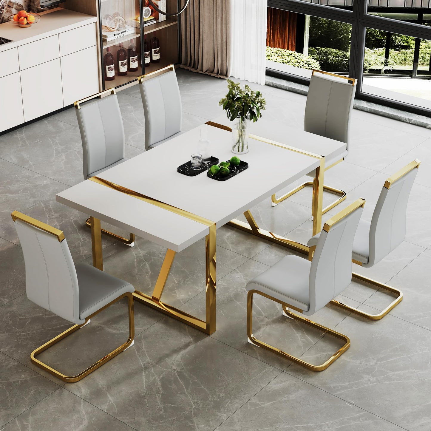 Dining Table Set for 4，5 Piece Dining Table Set