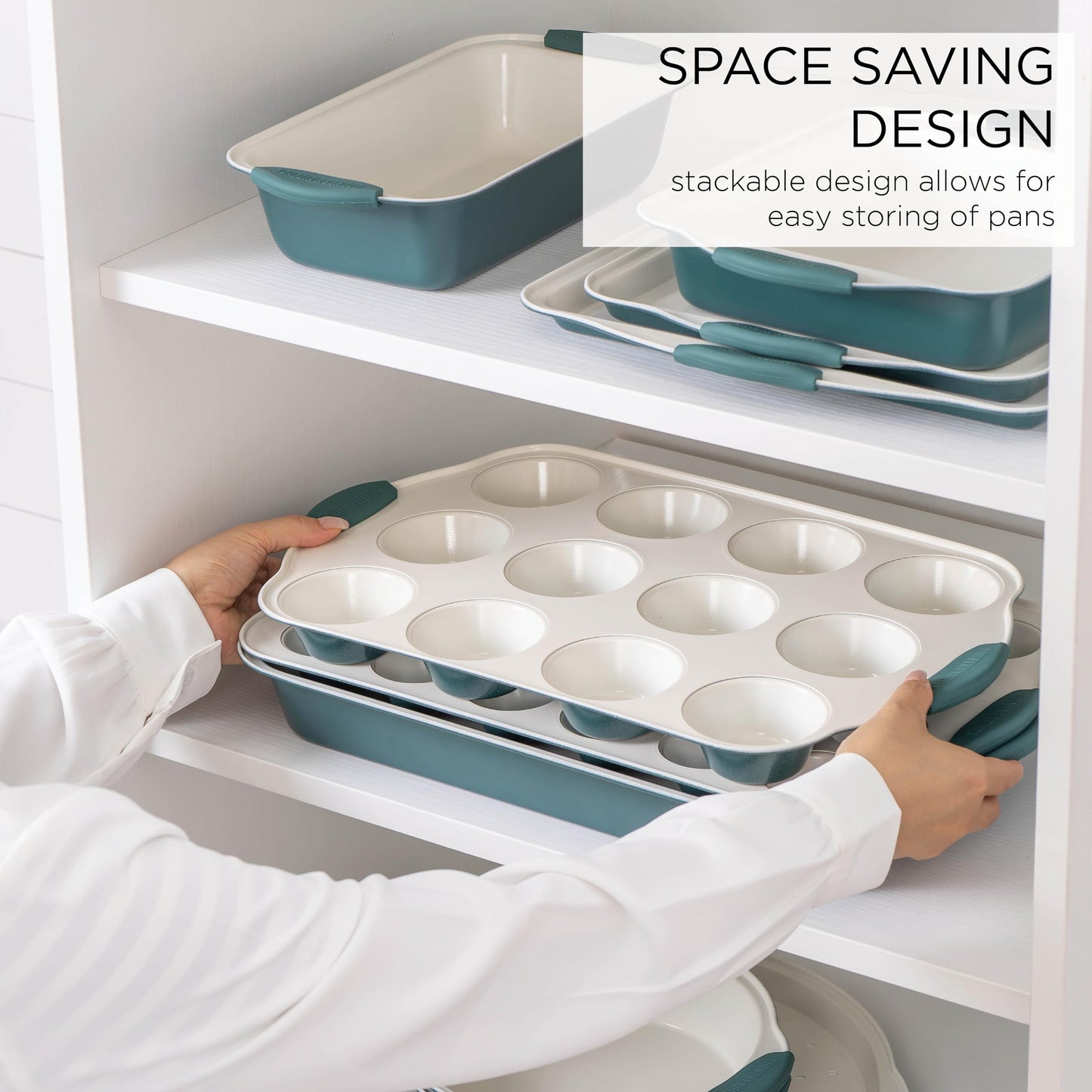 10-Piece Nonstick Stackable Bakeware Set - PFOA, PFOS, PTFE Free