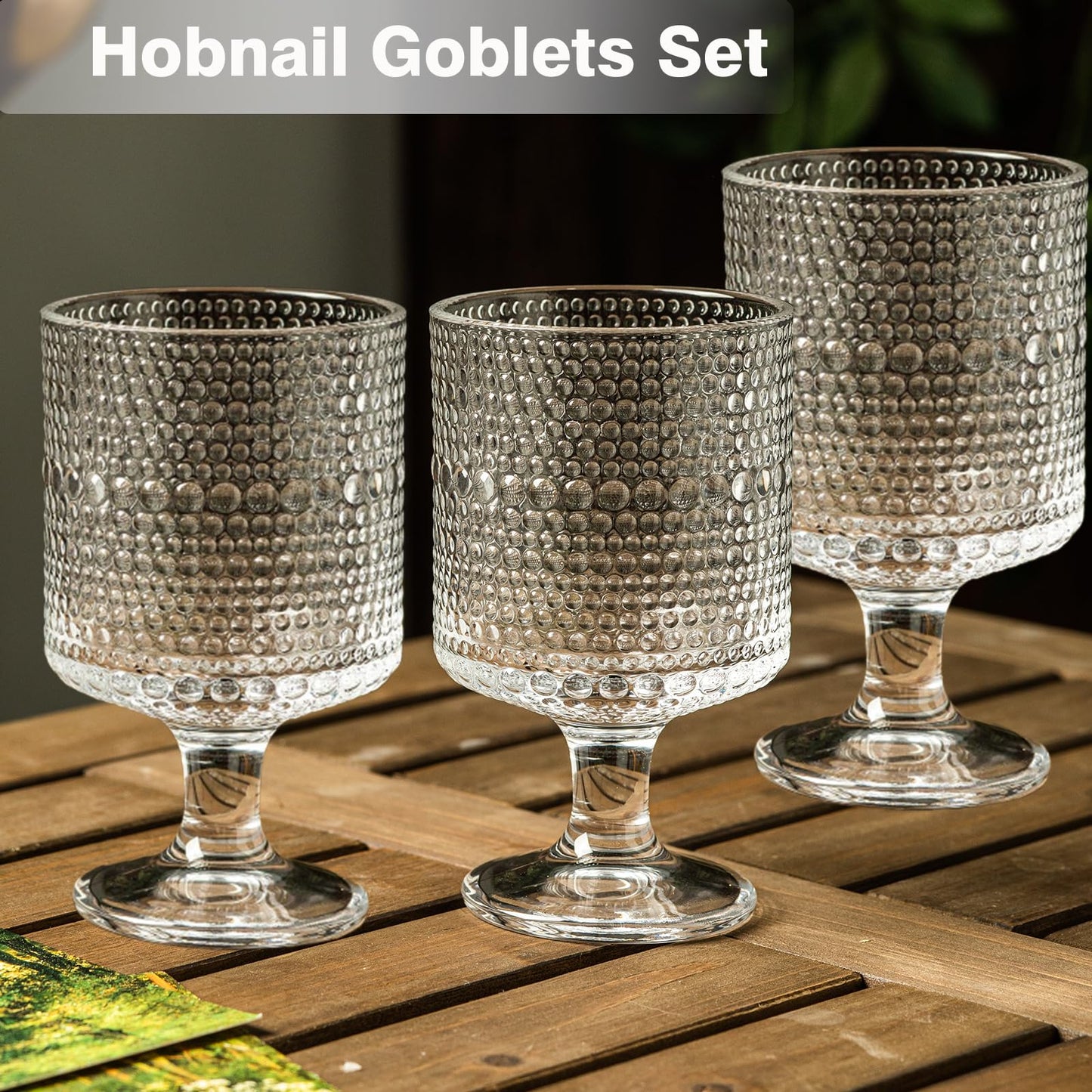 Goblets Glasses set of 4, Vintage 8oz Glassware, Drinking Cup