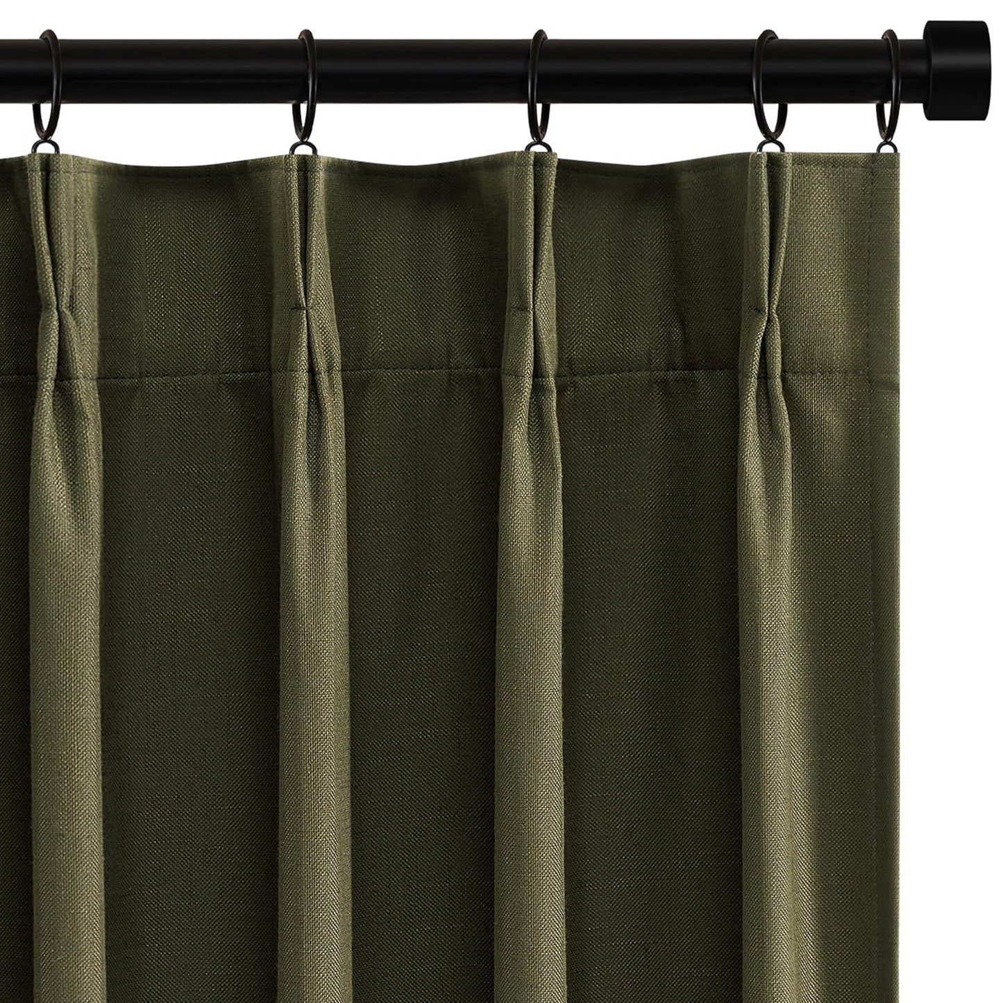 Pinch Pleated Curtains 96 Inch Long, 100% Blackout Thermal Insulated