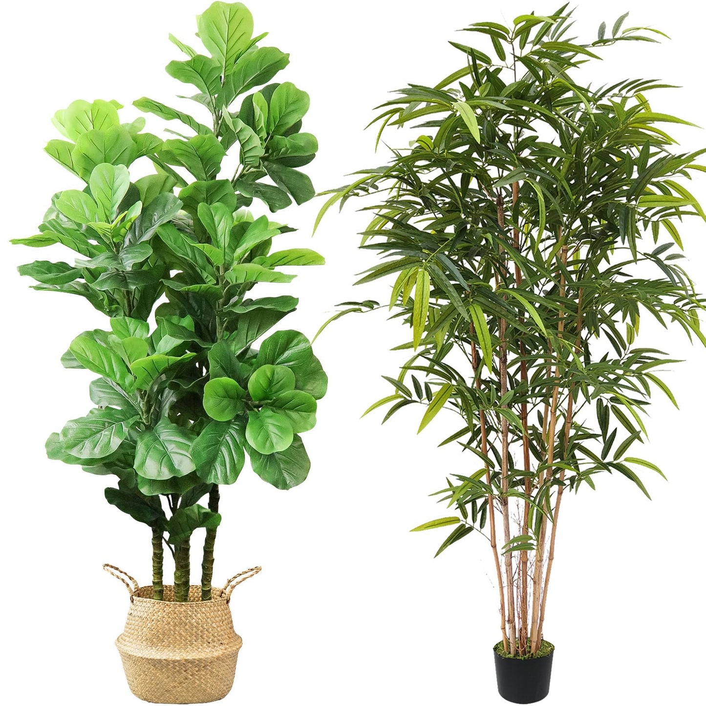 6ft  Artificial Fiddle Leaf Fig Tree Fake Tree Faux Plant