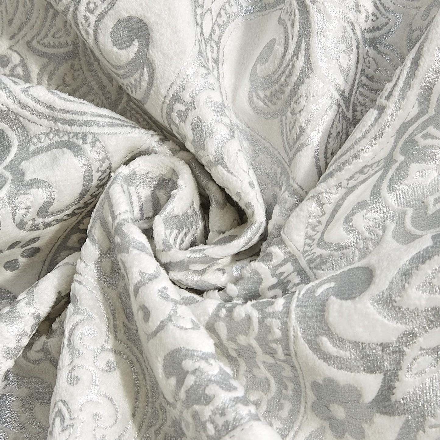 Metallic Print Comforter Set, Distressed Velvet Face with Metallic Print