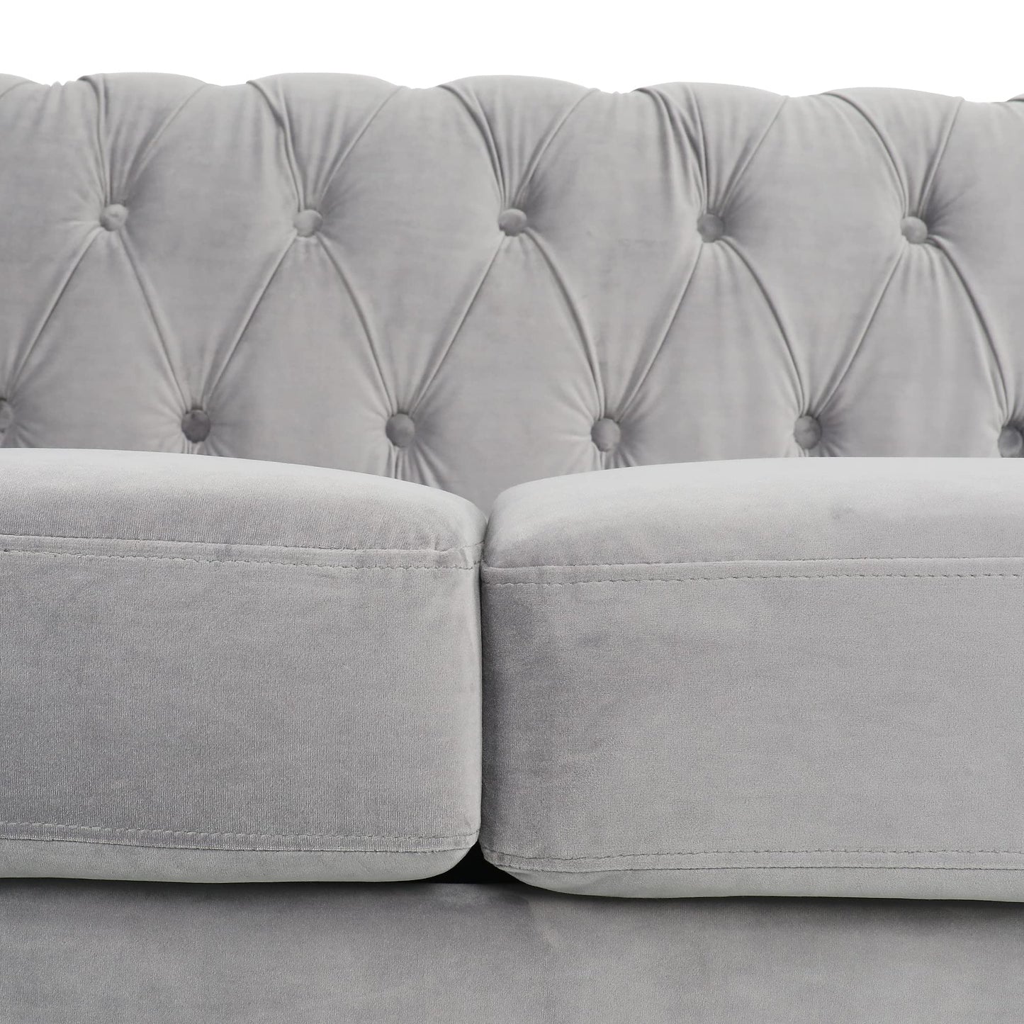 Velvet Chesterfield Sofa, 84 inch Modern Tufted 3 Seater Couch