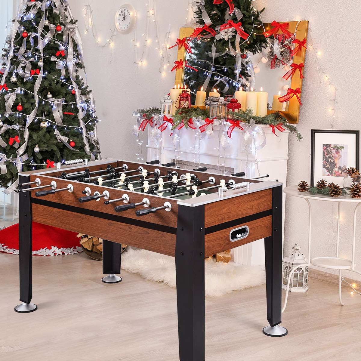 54” Full Sized Soccer Game Table with 2 Footballs, Game Tables for Game Room