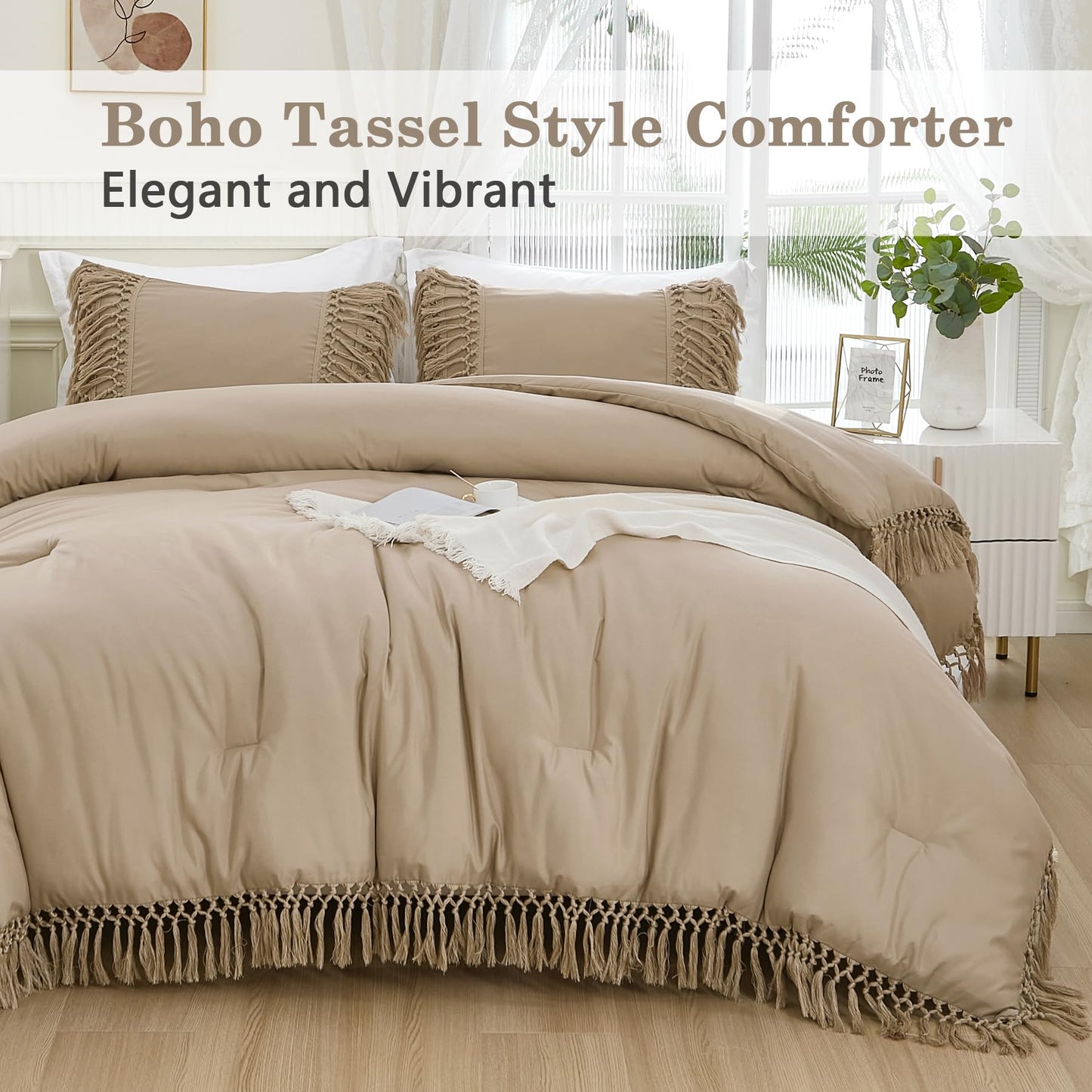 3 Pieces Boho Terracotta Lightweight Comforter Sets