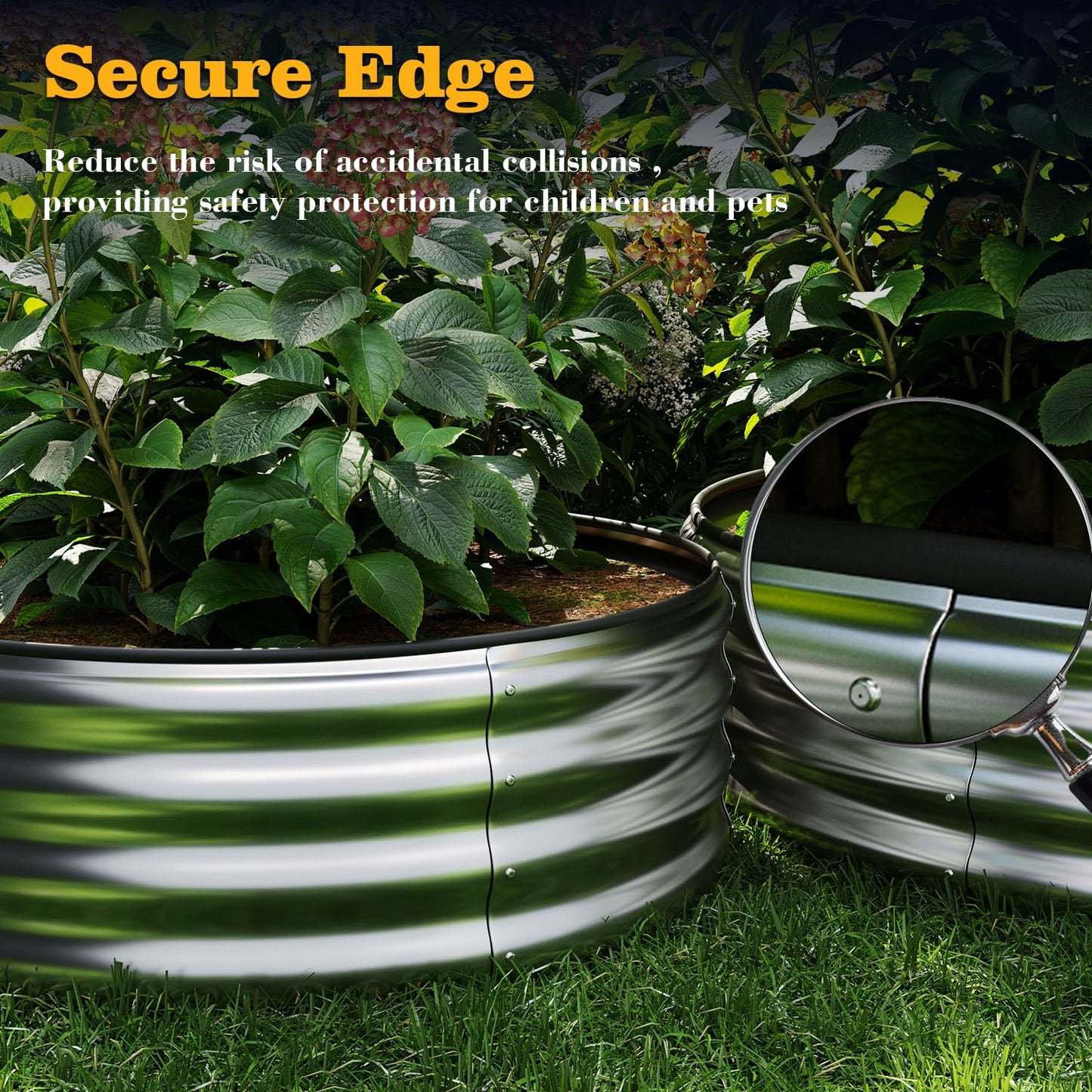 Galvanized Metal Planter Raised Garden Bed Kit for Gardening Outdoor