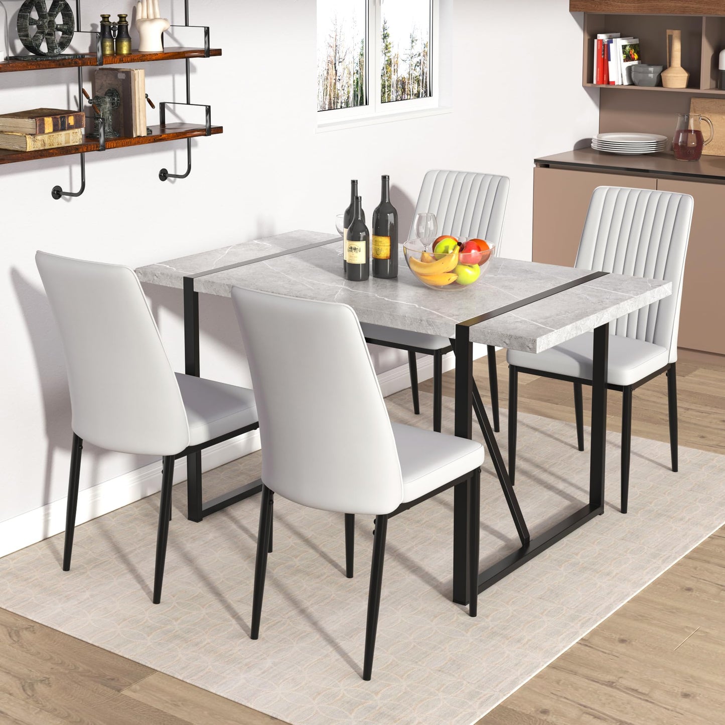 Dining Table Set for 4，5 Piece Dining Table Set