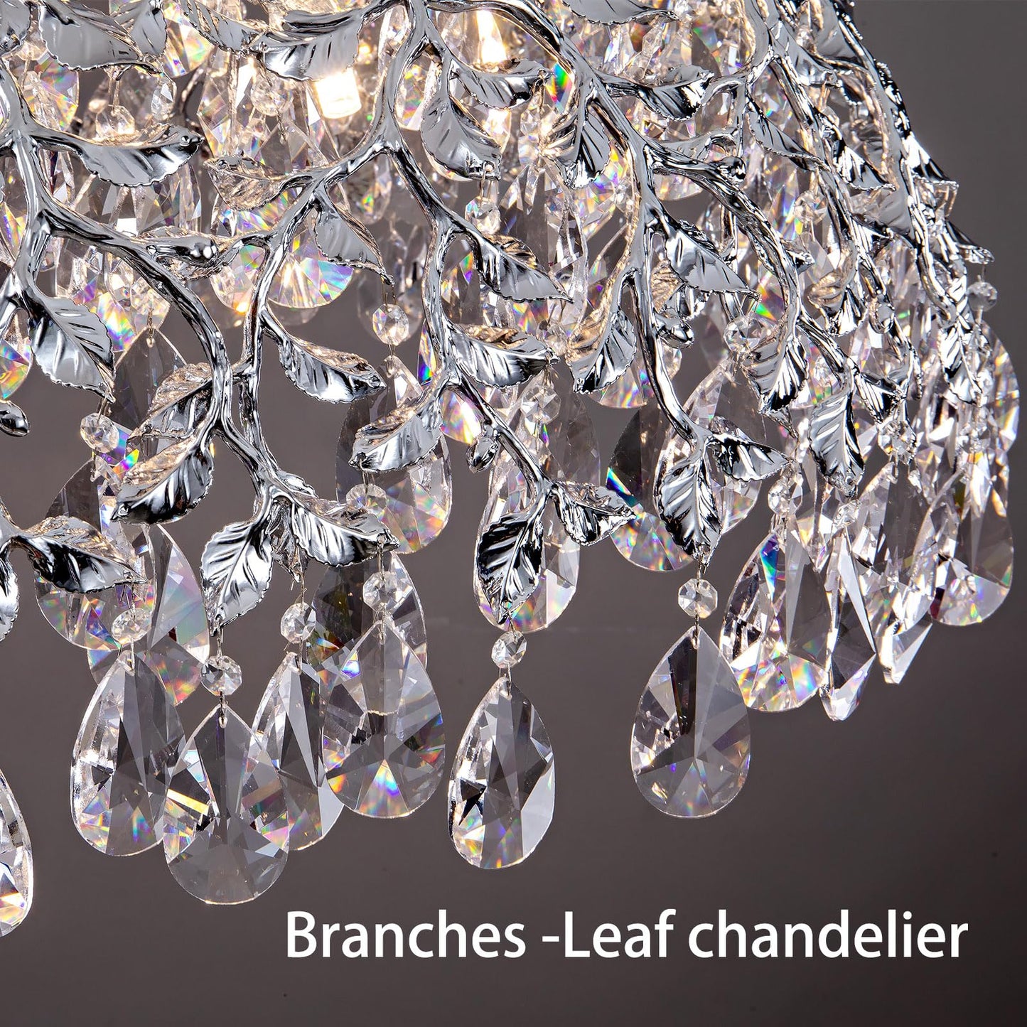 Modern Crystal Chandelier, Gold Pendant Flower Hanging Lighting