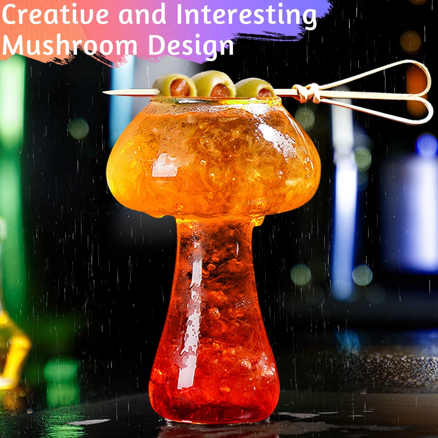 Creative Mushroom Shaped Cocktail Drinks Glass Cup Set of 2