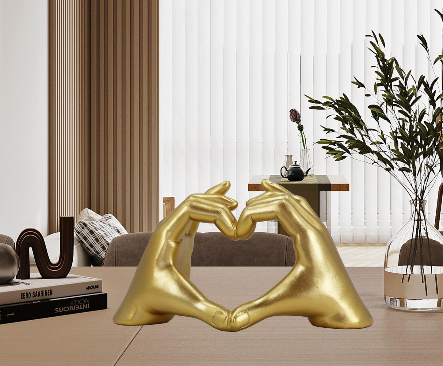 Heart Hands Sculpture Aesthetic Decor for Living Room