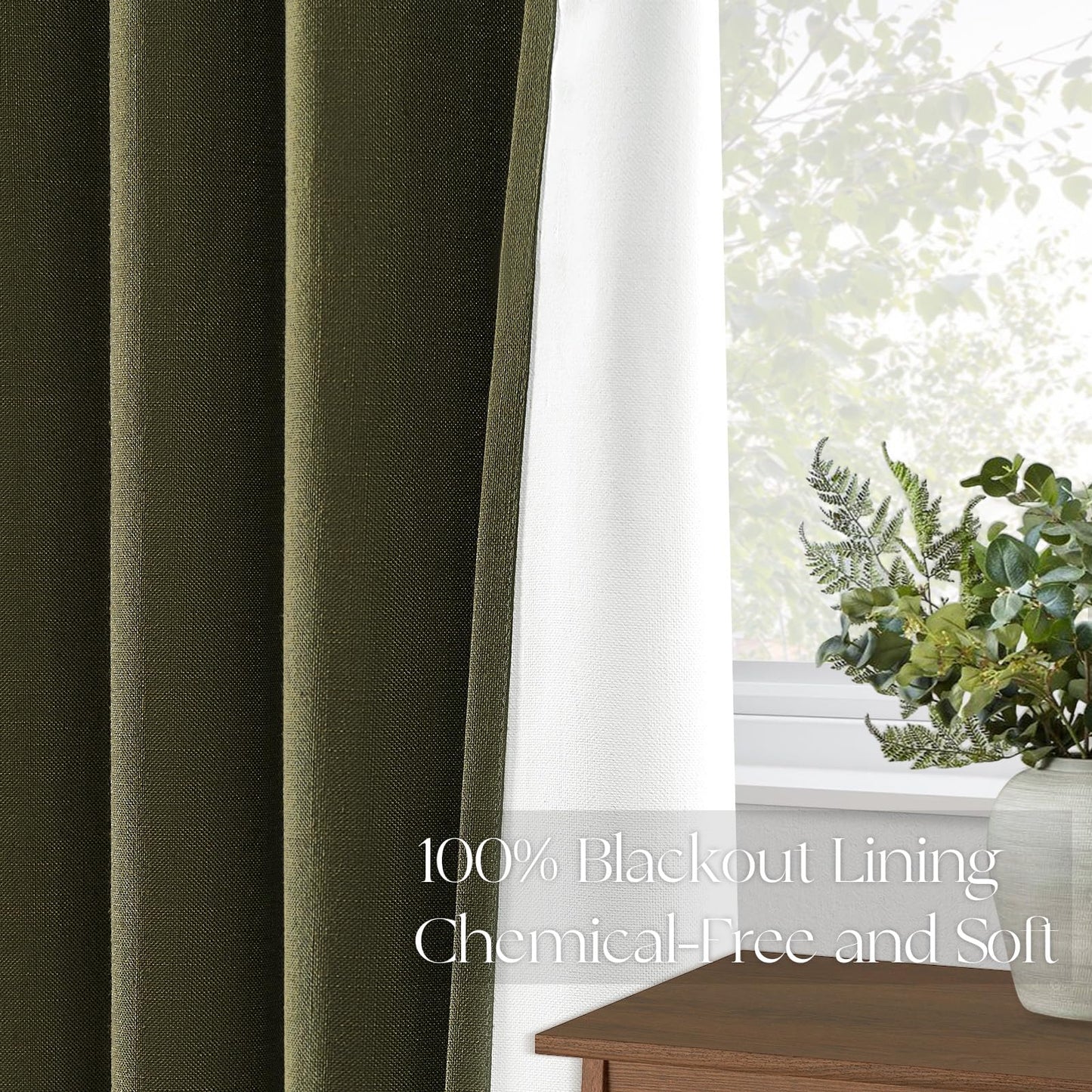 Pinch Pleated Curtains 96 Inch Long, 100% Blackout Thermal Insulated