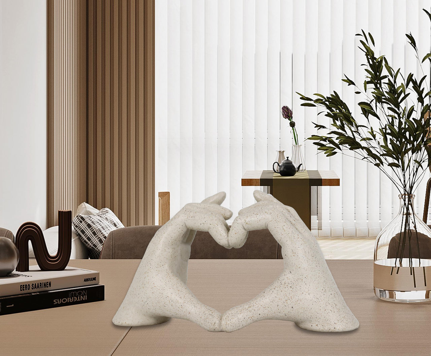 Heart Hands Sculpture Aesthetic Decor for Living Room