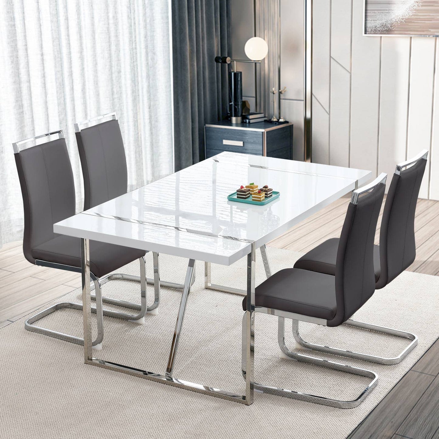 Dining Table Set for 4，5 Piece Dining Table Set