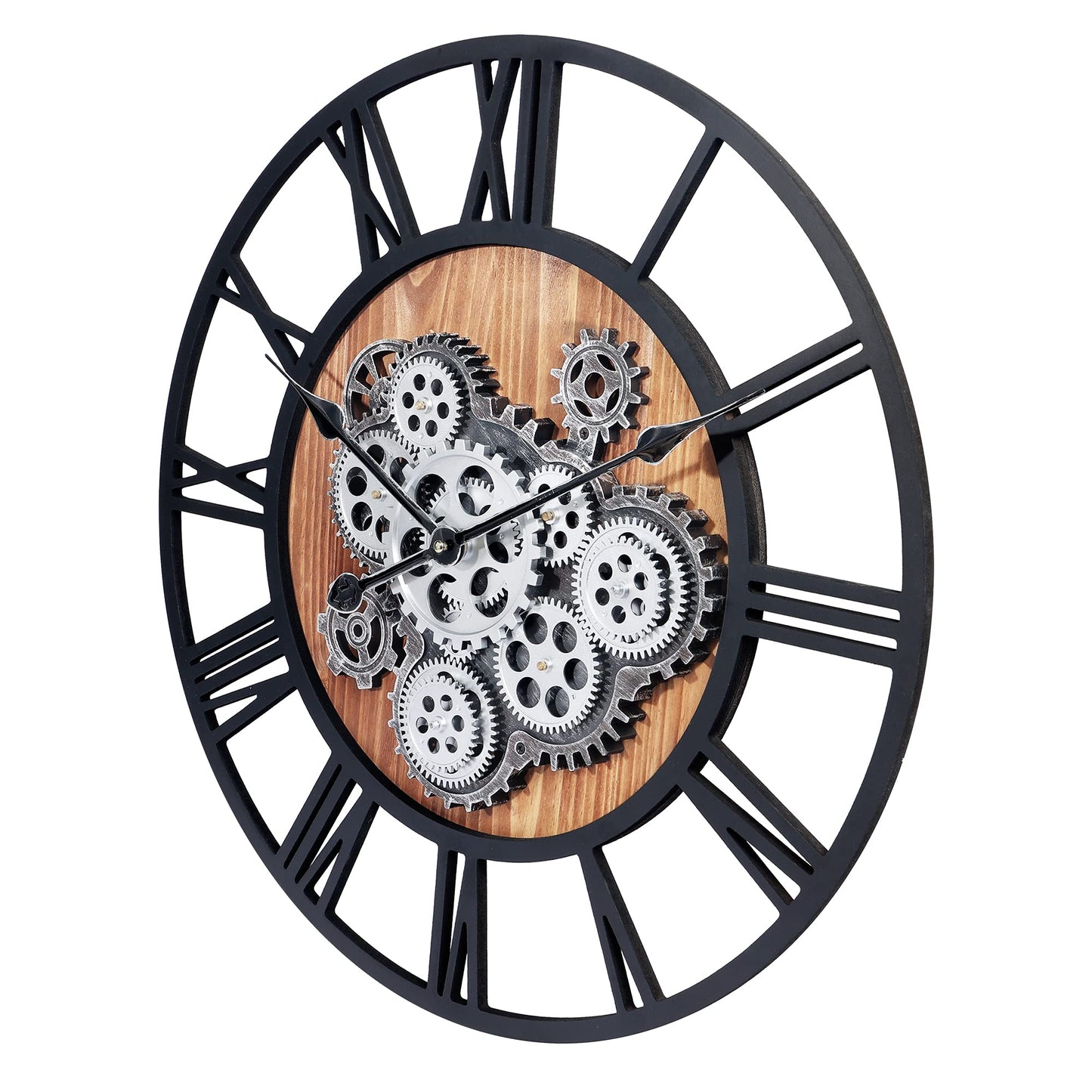 23 Inch Gear Clock with Moving Gears, Large Wall Clocks for Living Room