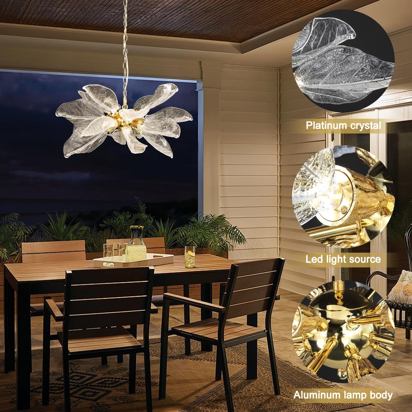 Leaf 39 inch Large Chandelier Dining Room Chandelier Over Table