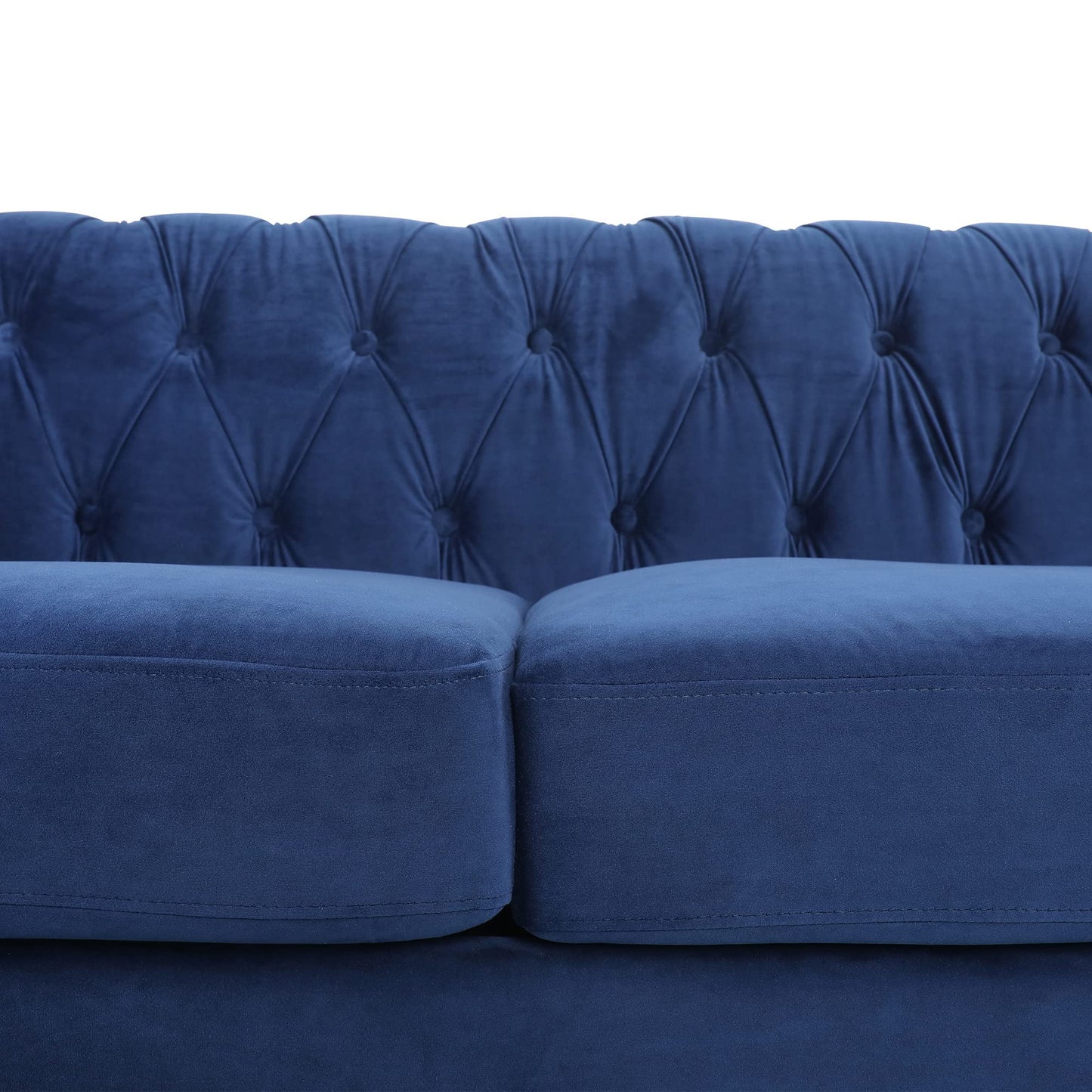 Velvet Chesterfield Sofa, 84 inch Modern Tufted 3 Seater Couch