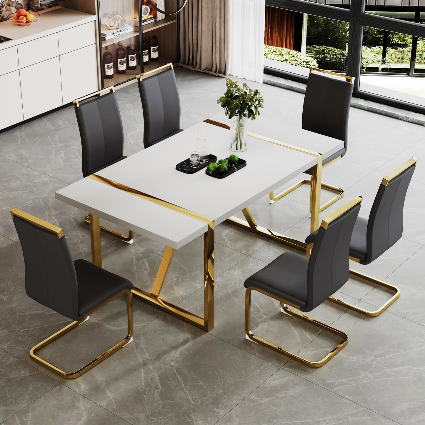 Dining Table Set for 4，5 Piece Dining Table Set