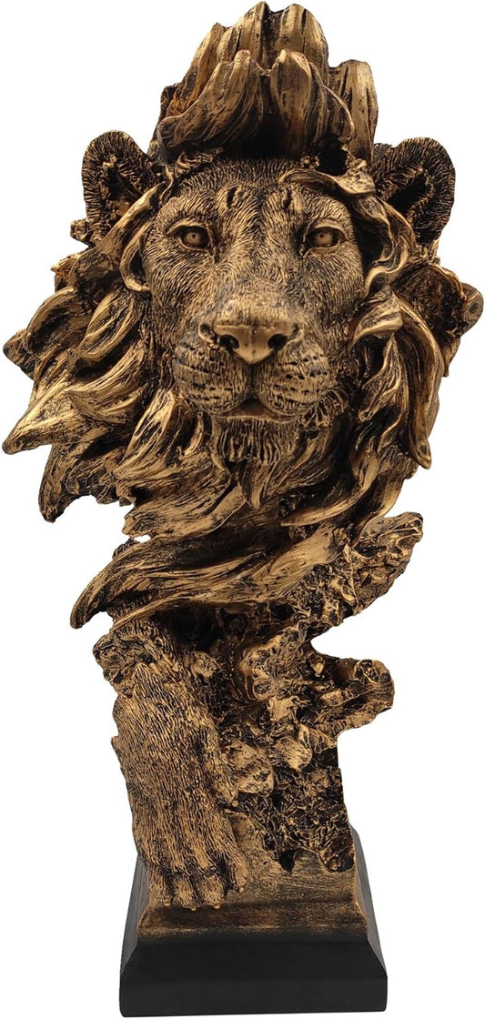 Resin Lion Statue Sculpture for Home Décor, Copper