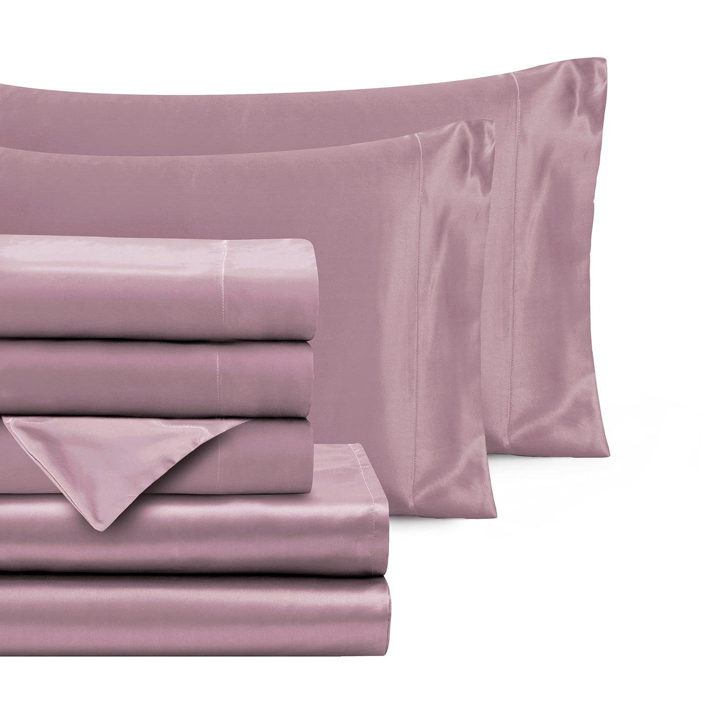 7pcs Satin Sheets Queen Size Bed Set Satin Sheet Set