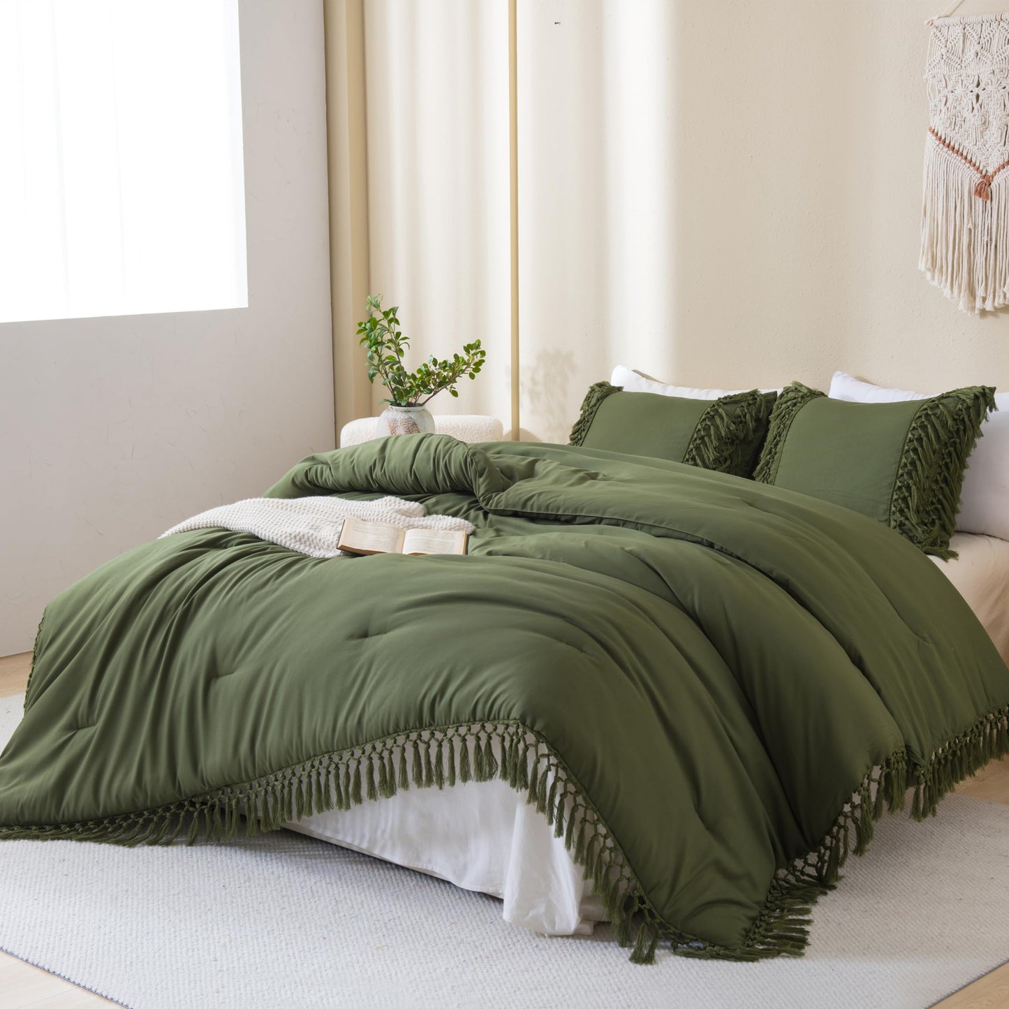 3 Pieces Boho Terracotta Lightweight Comforter Sets