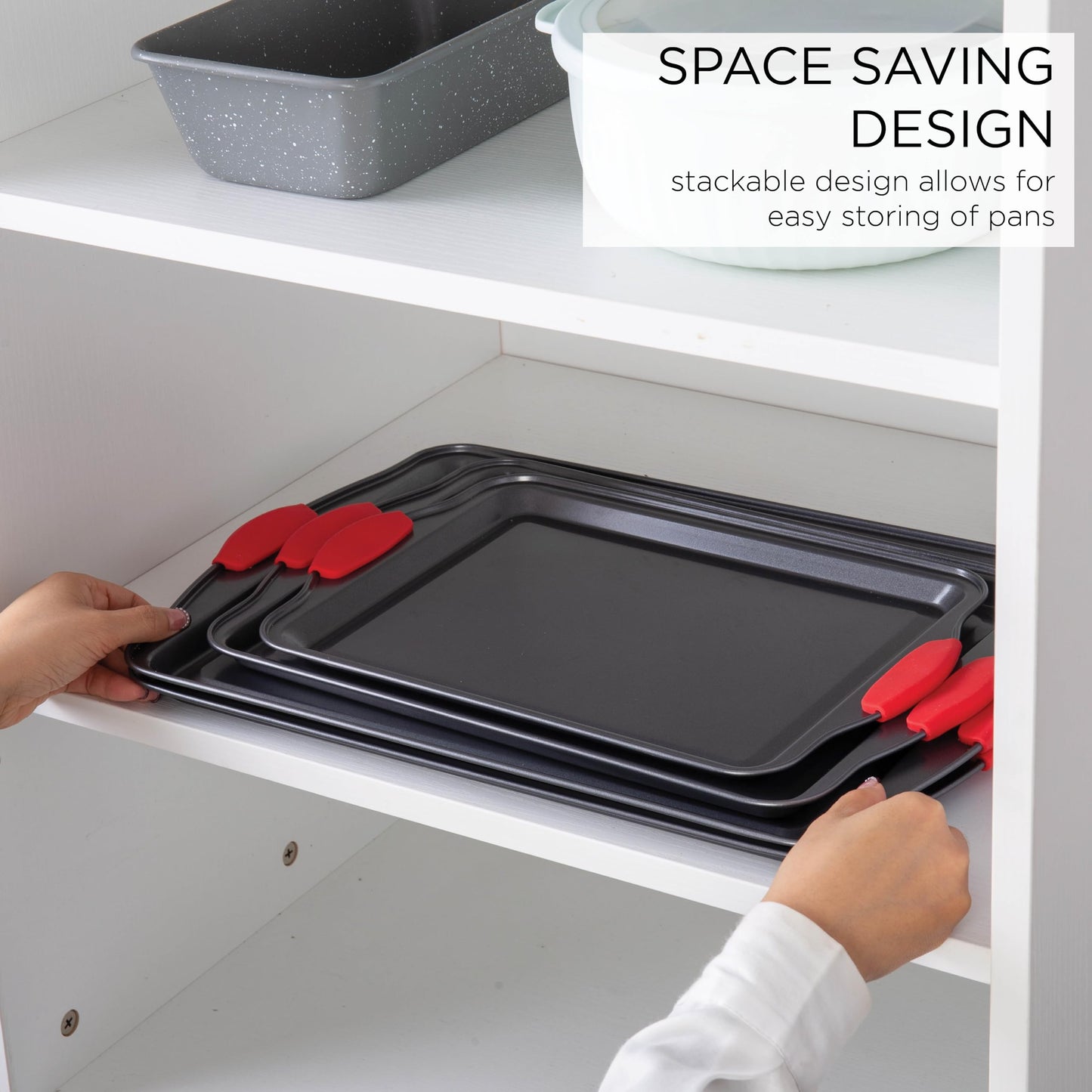 10-Piece Nonstick Stackable Bakeware Set - PFOA, PFOS, PTFE Free