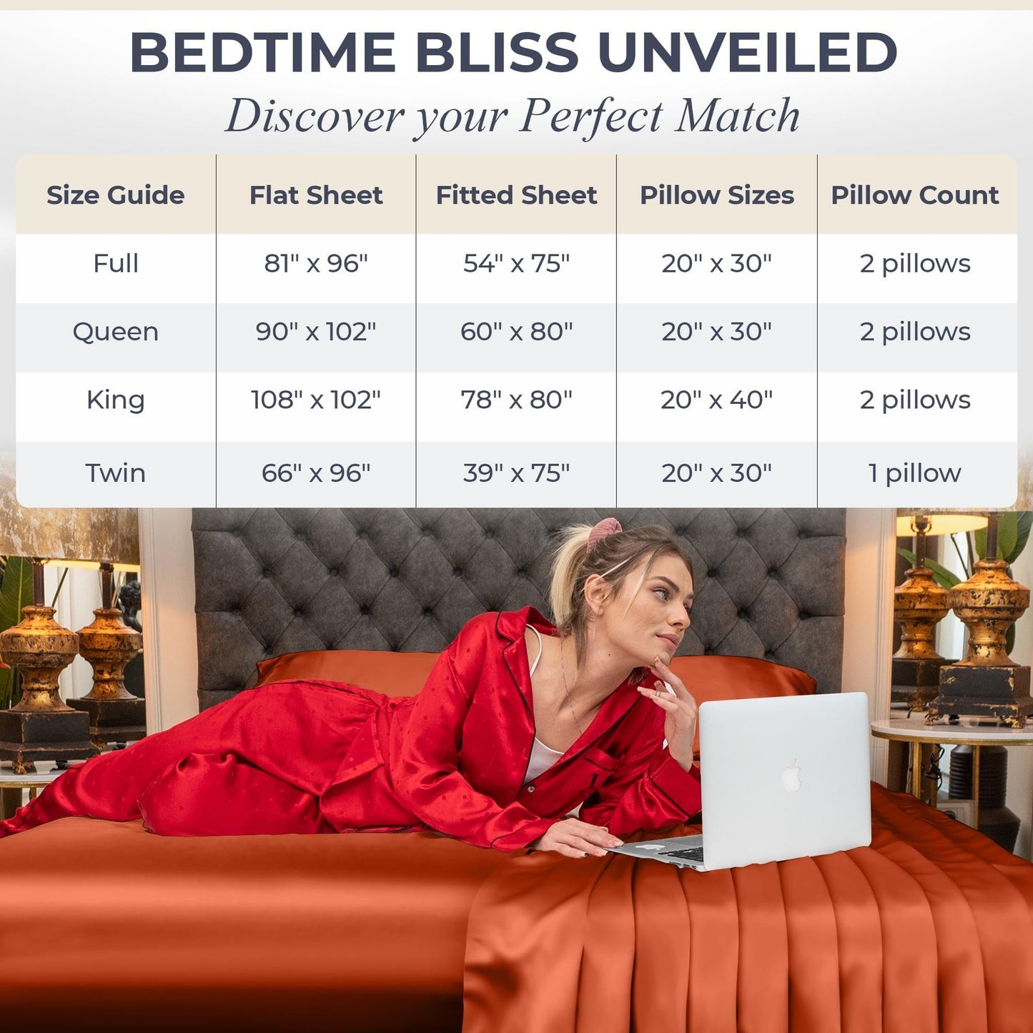 Queen Size Set 4 Pcs - Silky & Luxuriously Soft Satin Bed Sheets