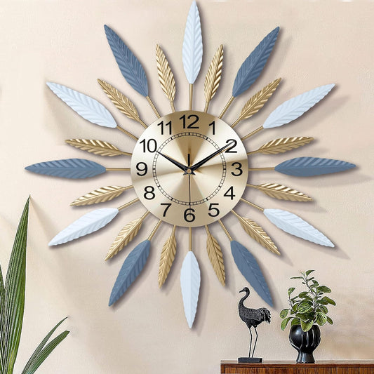 23 Inch Metal Mid Century Wall Clocks Battery Operated