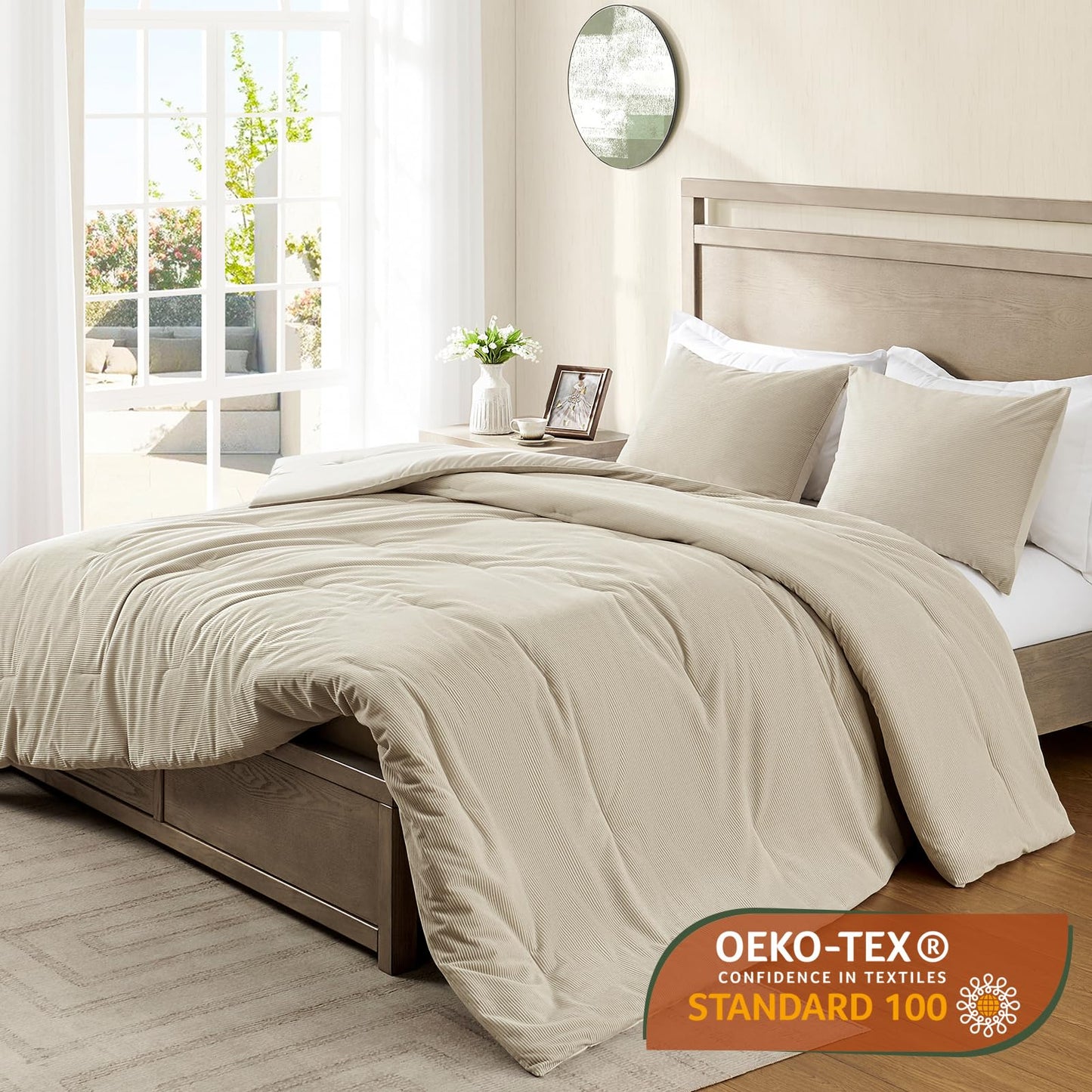 Luxury Fleece Sherpa Comforter Sets for Queen Bed, Soft and Warm Set