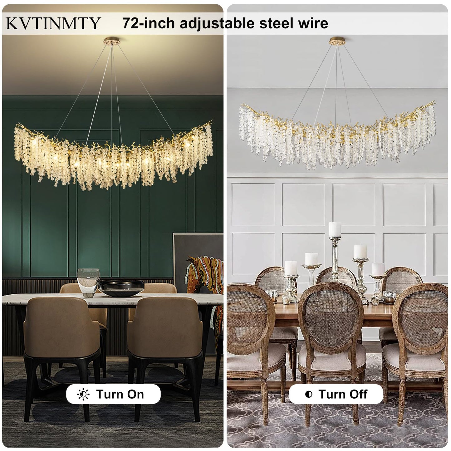 H134'' Modern Crystal Tree Branch Chandelier, Foyer High Ceiling Chandelier