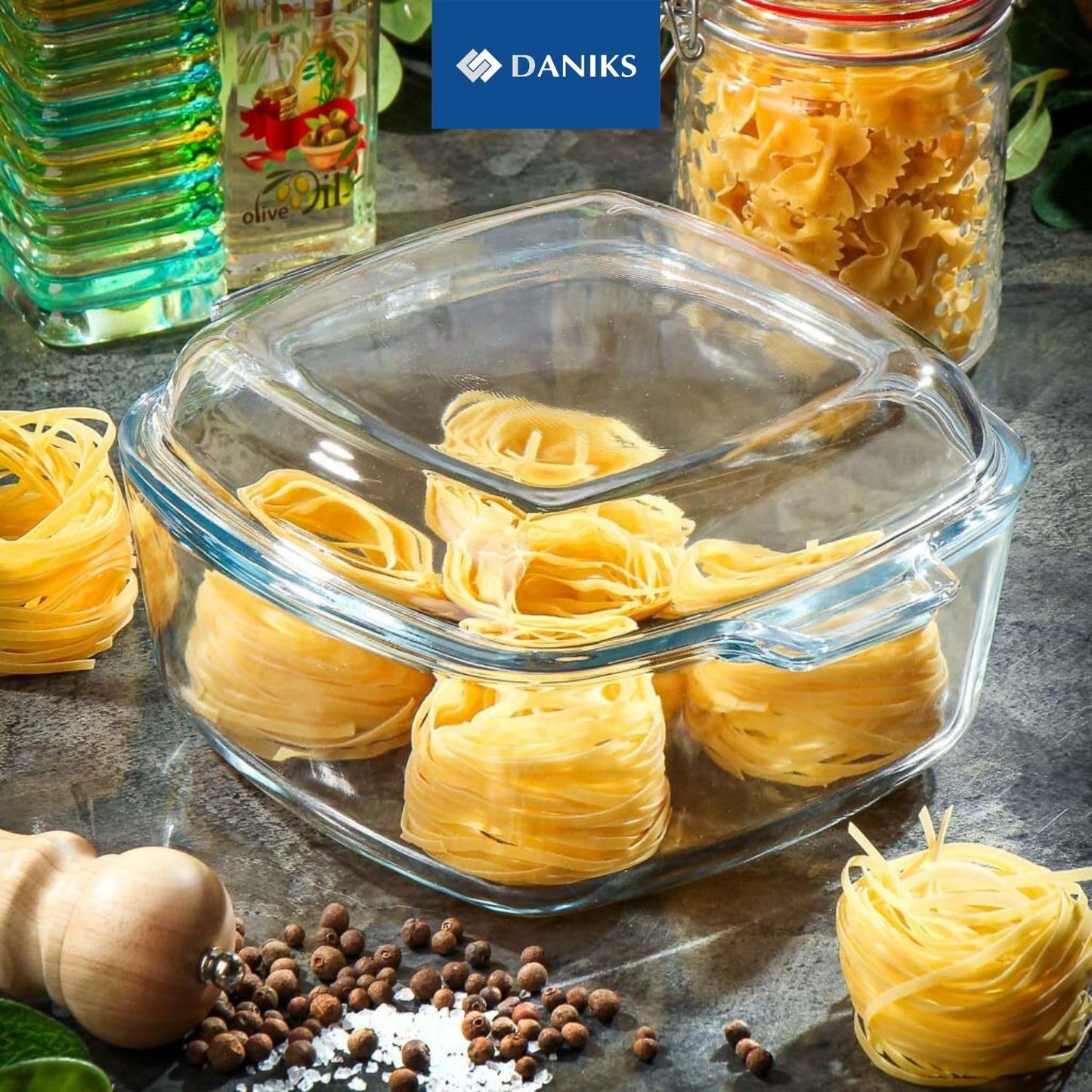 2-in-1 Glass Baking Dish with Borosilicate Glass Lid | 3.7 Quart Glass