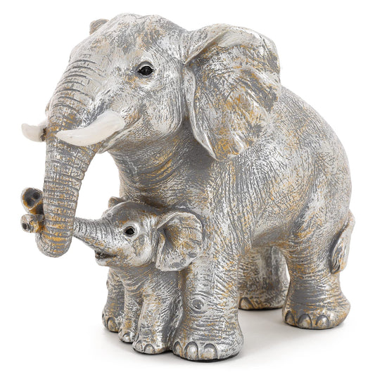 Silver Good Luck Elephant Decor The Elephant Protects The Baby