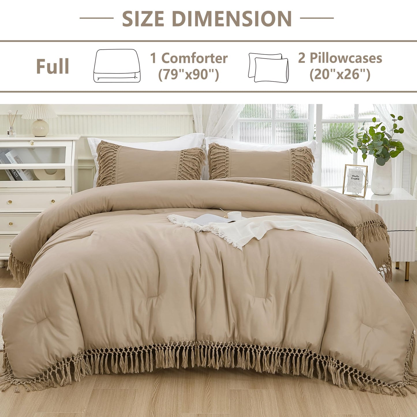 3 Pieces Boho Terracotta Lightweight Comforter Sets