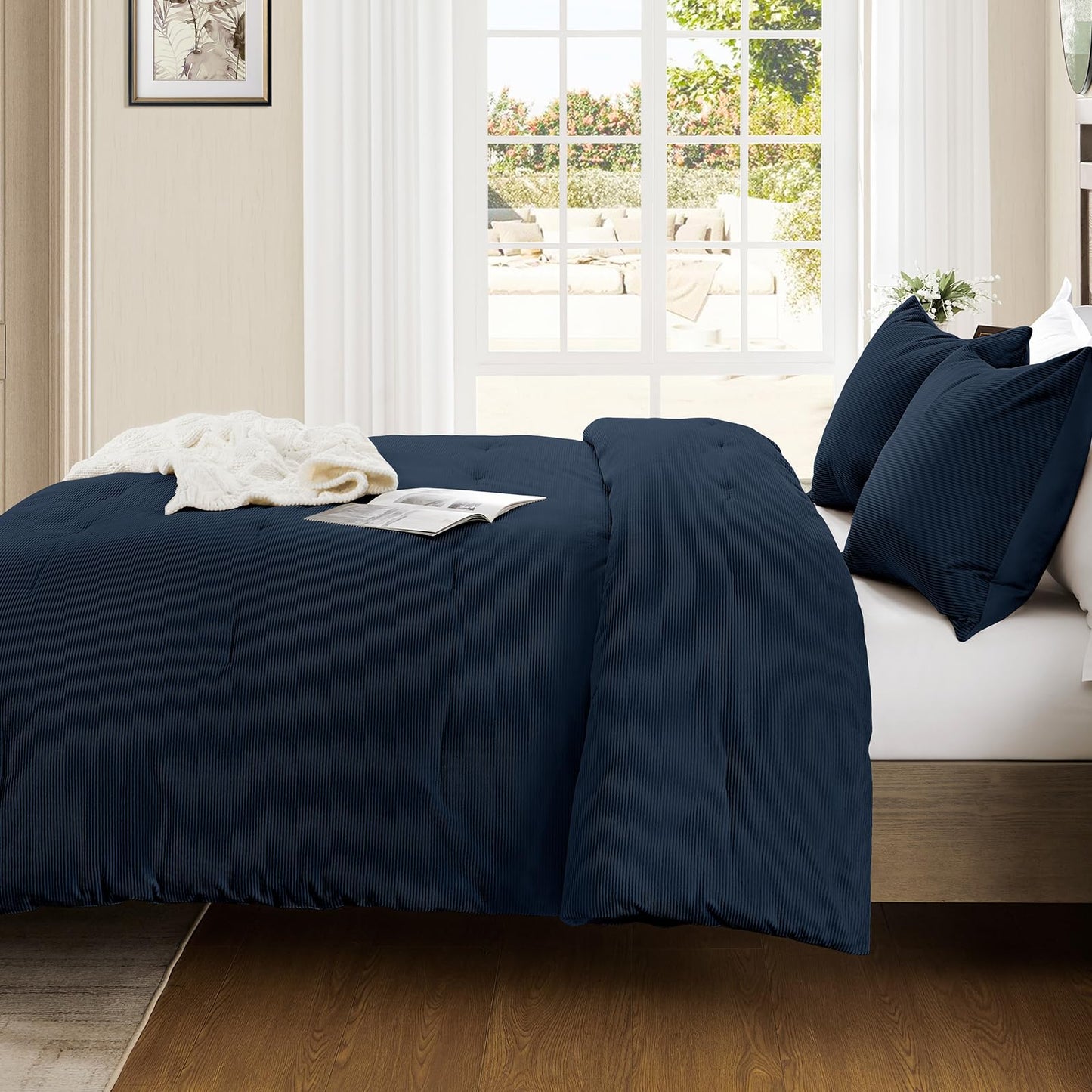 Luxury Fleece Sherpa Comforter Sets for Queen Bed, Soft and Warm Set