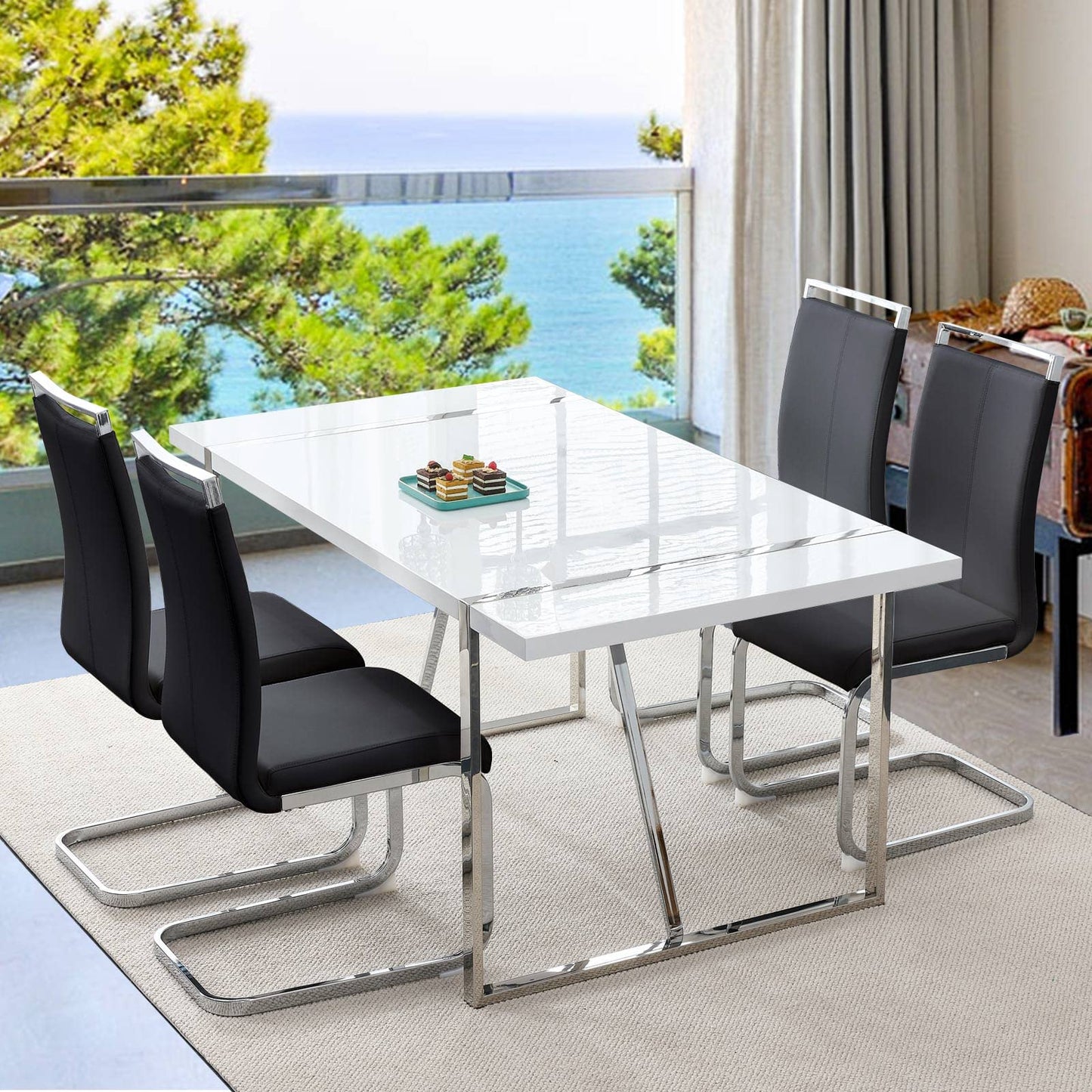 Dining Table Set for 4，5 Piece Dining Table Set