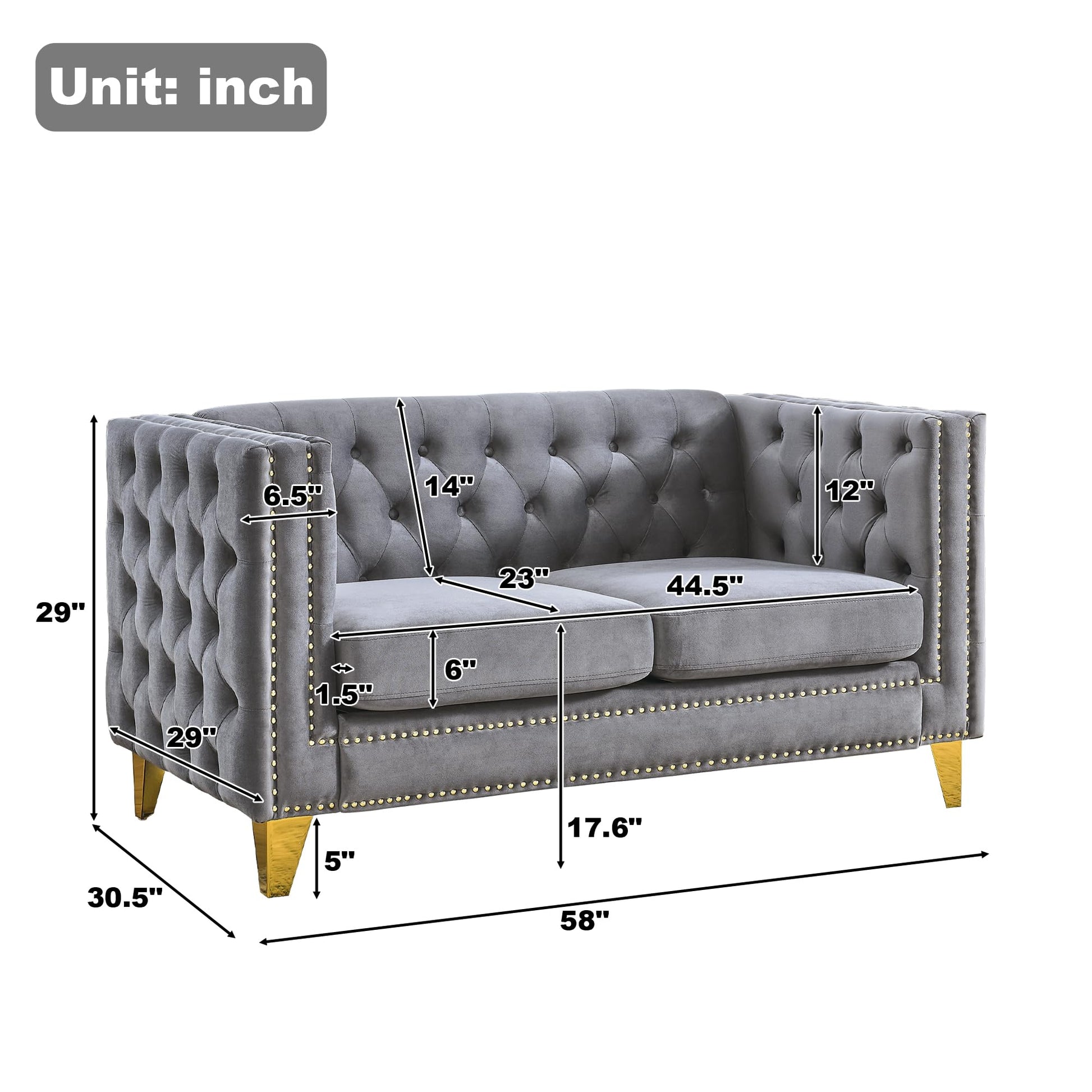 82" L-Shaped Velvet Corner Sofa, 5-Seater Corner Sofas with 3 Cushions for Living Room EK HOME FURNITURE