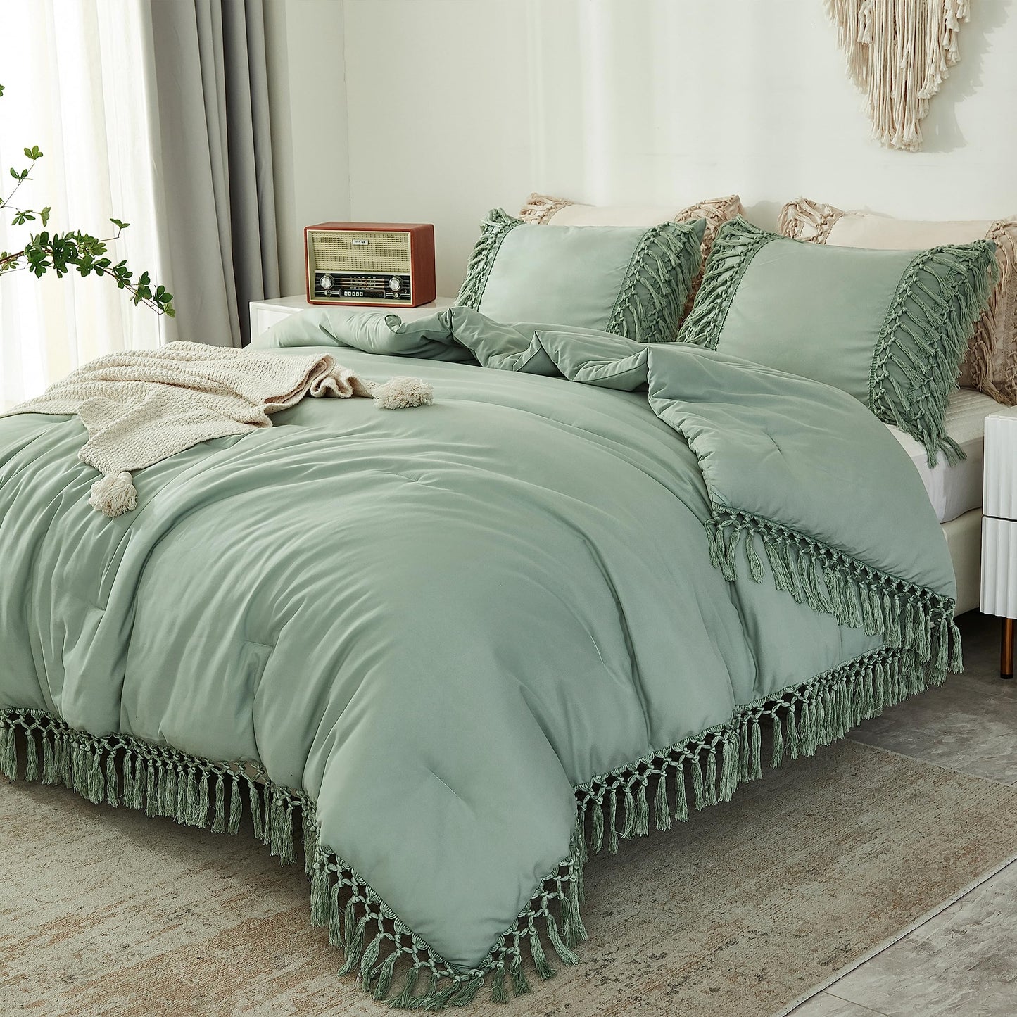 3 Pieces Boho Terracotta Lightweight Comforter Sets