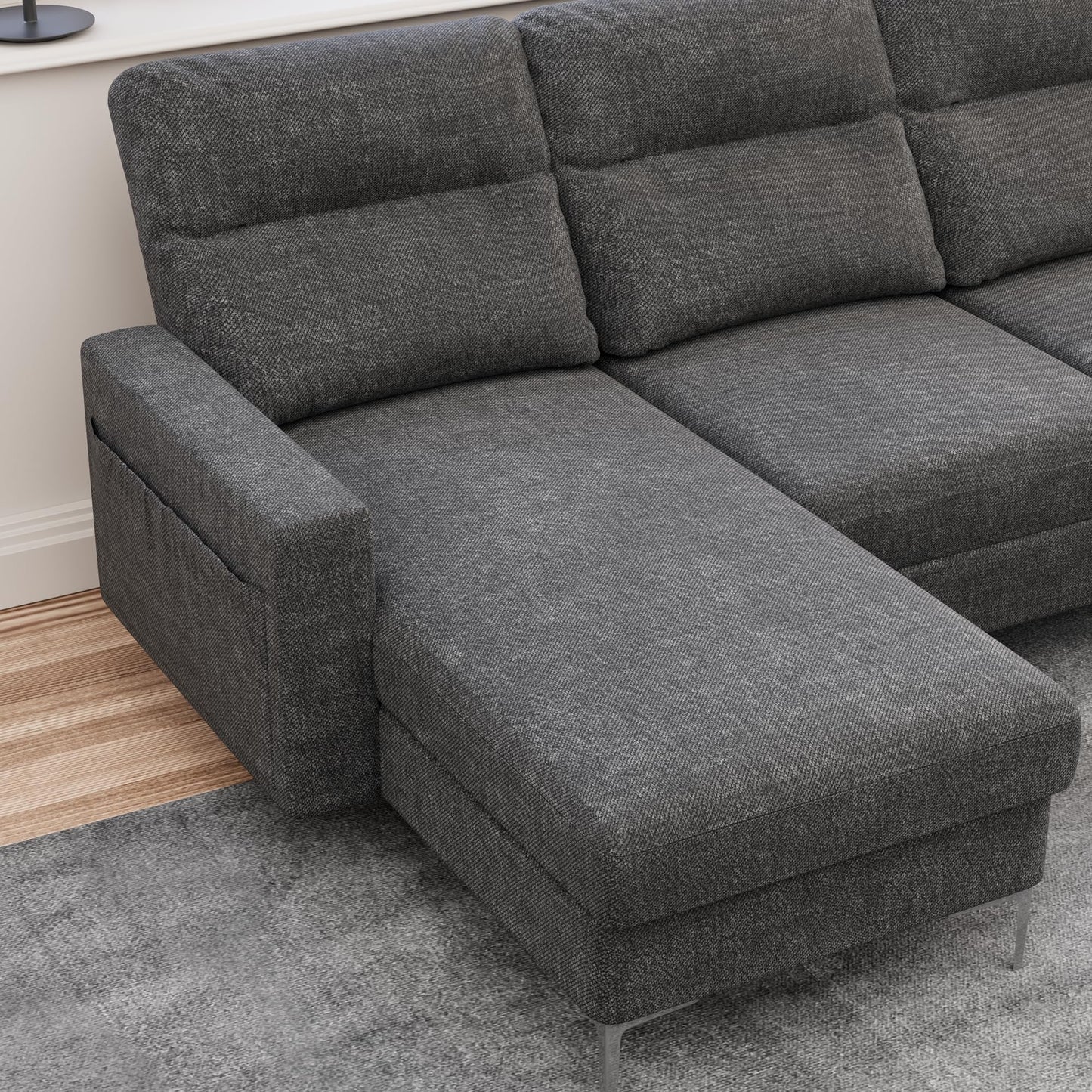 Convertible Sectional Sofa Couch, 4 Seat Sofa Set for Living Room